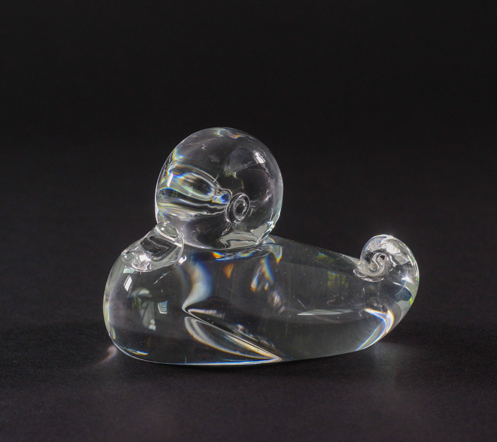 Steuben Glass Duck: Length 5 inches.