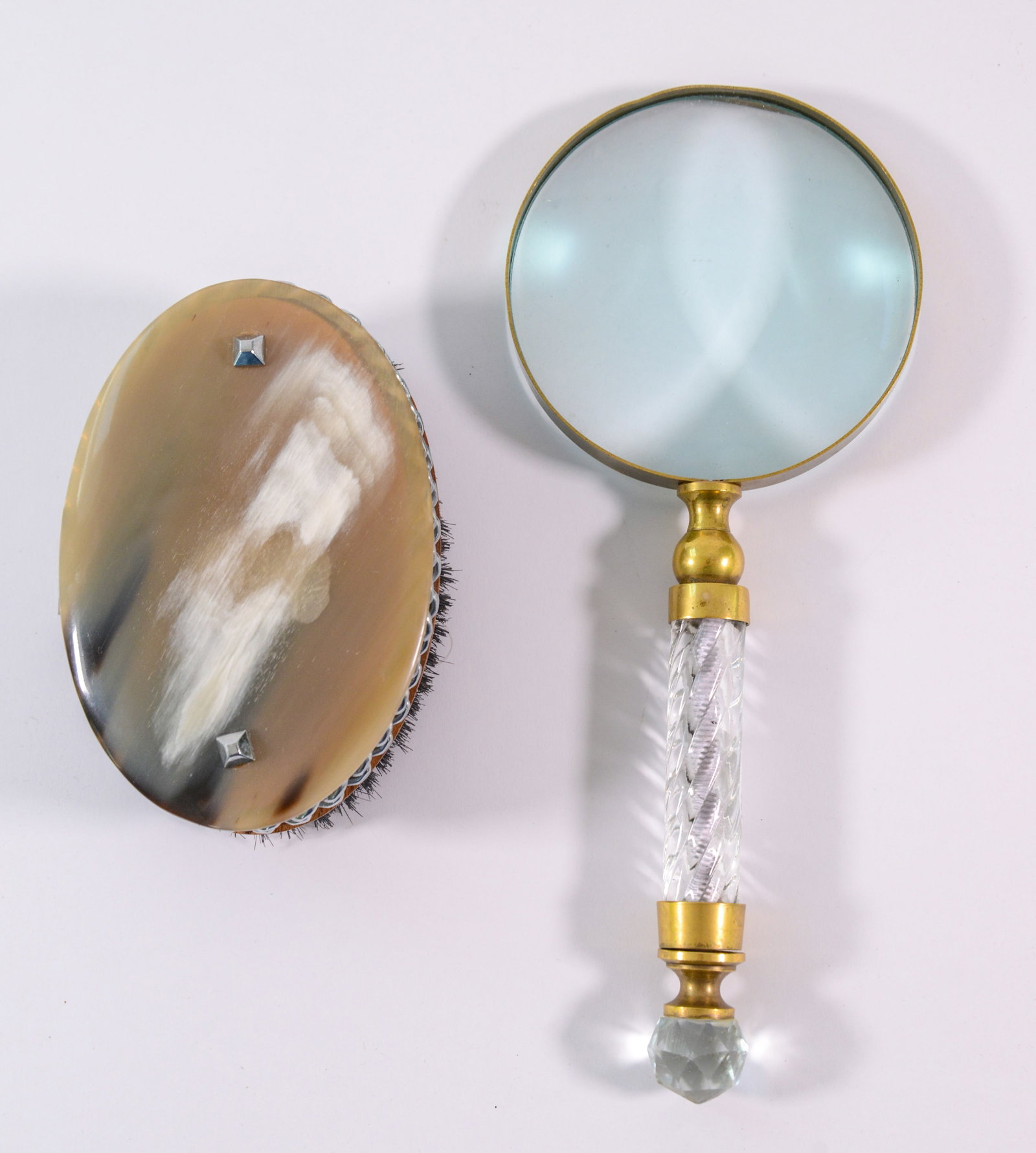 Crystal Magnifying Glass and A Brush. (1 of 2)