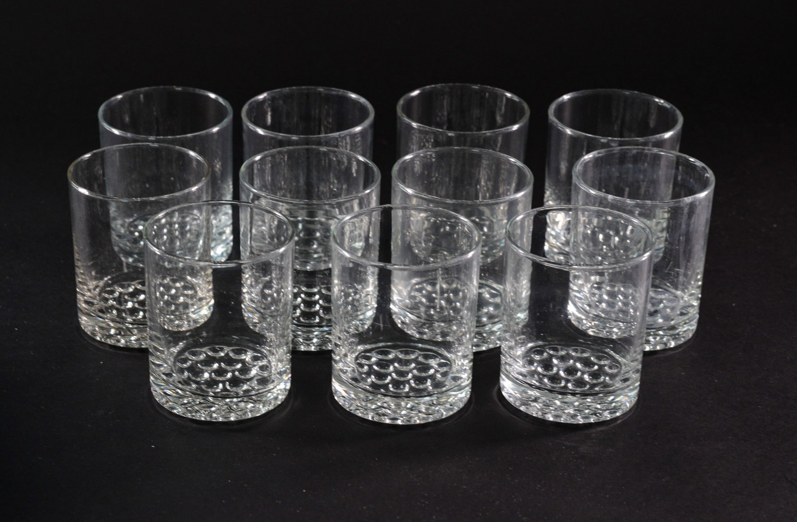 Eleven Rocks Glasses.: Height 3.75 inches.