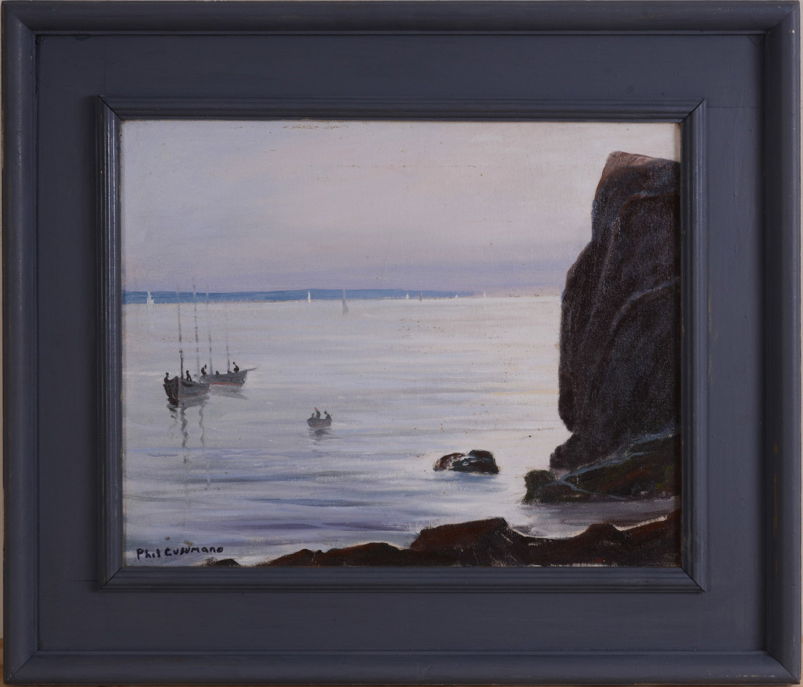 Phil Cusumano (USA 20th Century) Ocean Scene.: Oil on canvas, signed lower left. 16 x 20 inches. Framed, 24 x 28 inches.