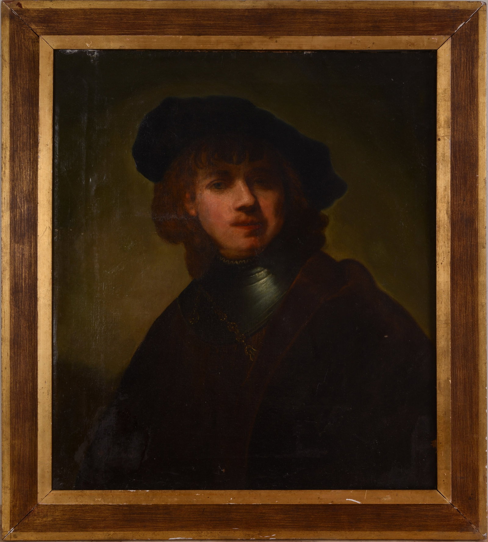 18th Century Portrait of a Cavalier: Oil on canvas, 22 1/2 x 26 inches. Framed, 28 x 31 inches.