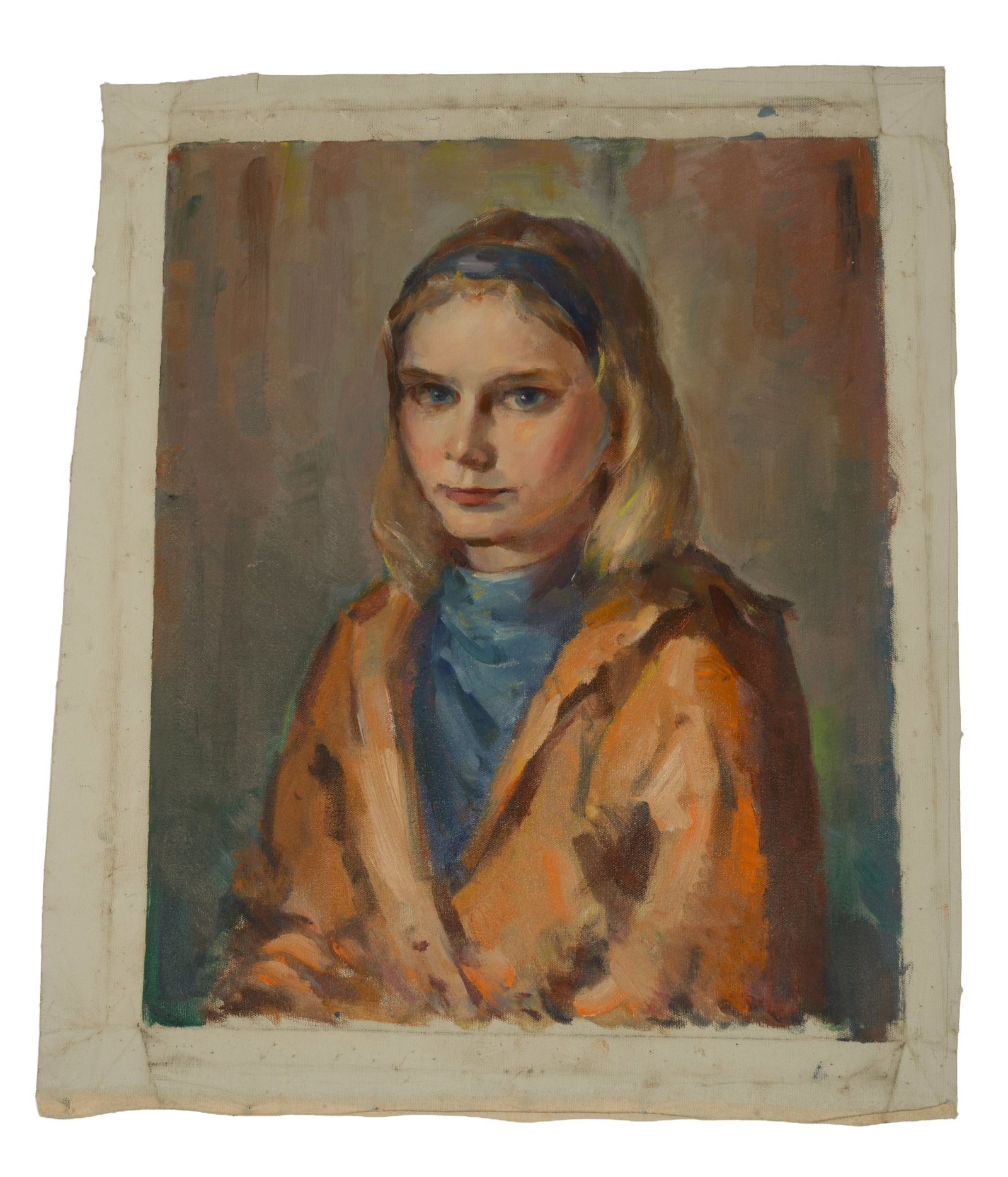 Carl William Peters (1897-1980). Portrait of a Woman.: Oil on canvas, 20 by 16 inches. Estate stamp on verso.
