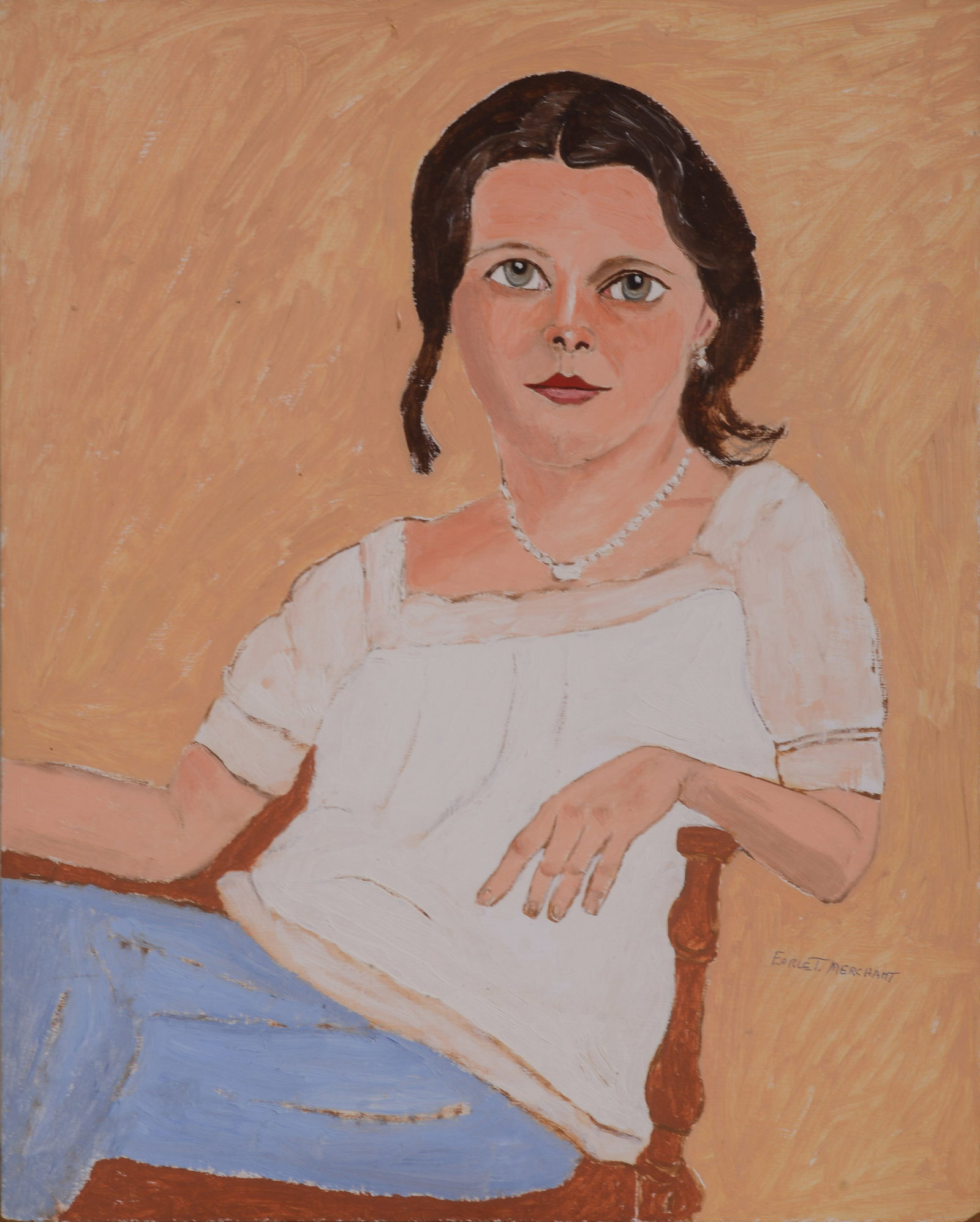 Earle Merchant (1903 - 1997). Kathy Barry.: Oil on board, 20 x 16 inches. Saturday, July 10, 1976.