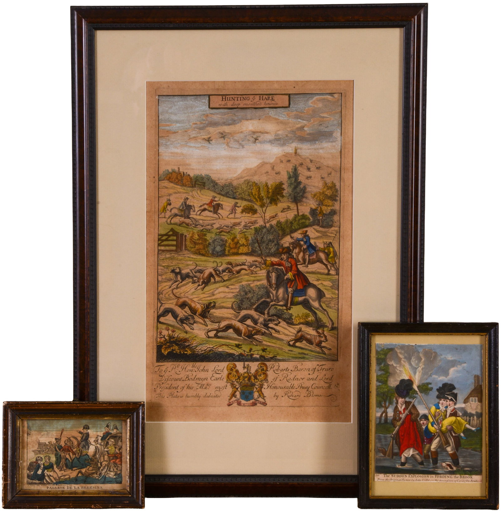 Three Early European Hand Colored Engraving. (1 of 5)