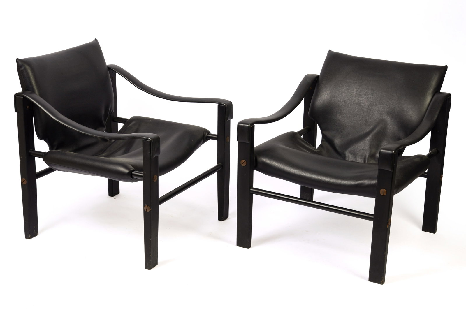 Pair of Arkana Mid Century Armchairs.: Seat height 13 inches, overall height 28 inches, width 24 inches, depth 25 inches.