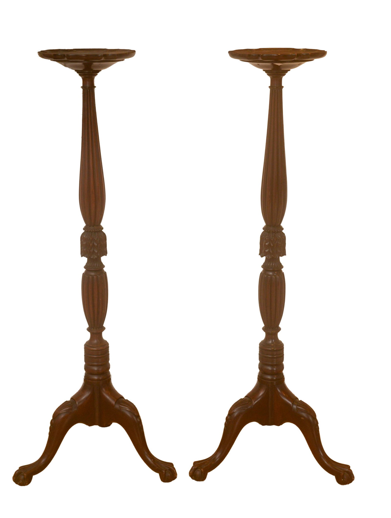 Pair of Fine Mahogany Tall Stands.: Height 51 1/2 inches.
