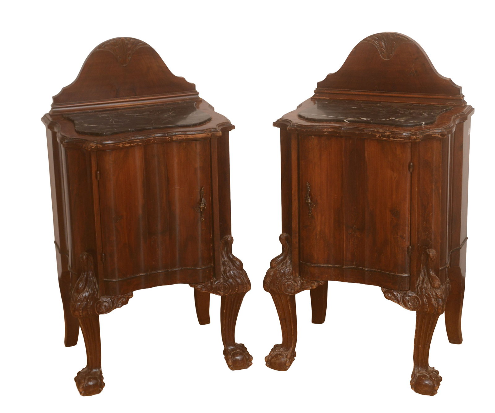 Pair of 19th Century End Tables/Night Stand.: Height 35 1/2 inches, width 19 inches, depth 14 1/2 inches.