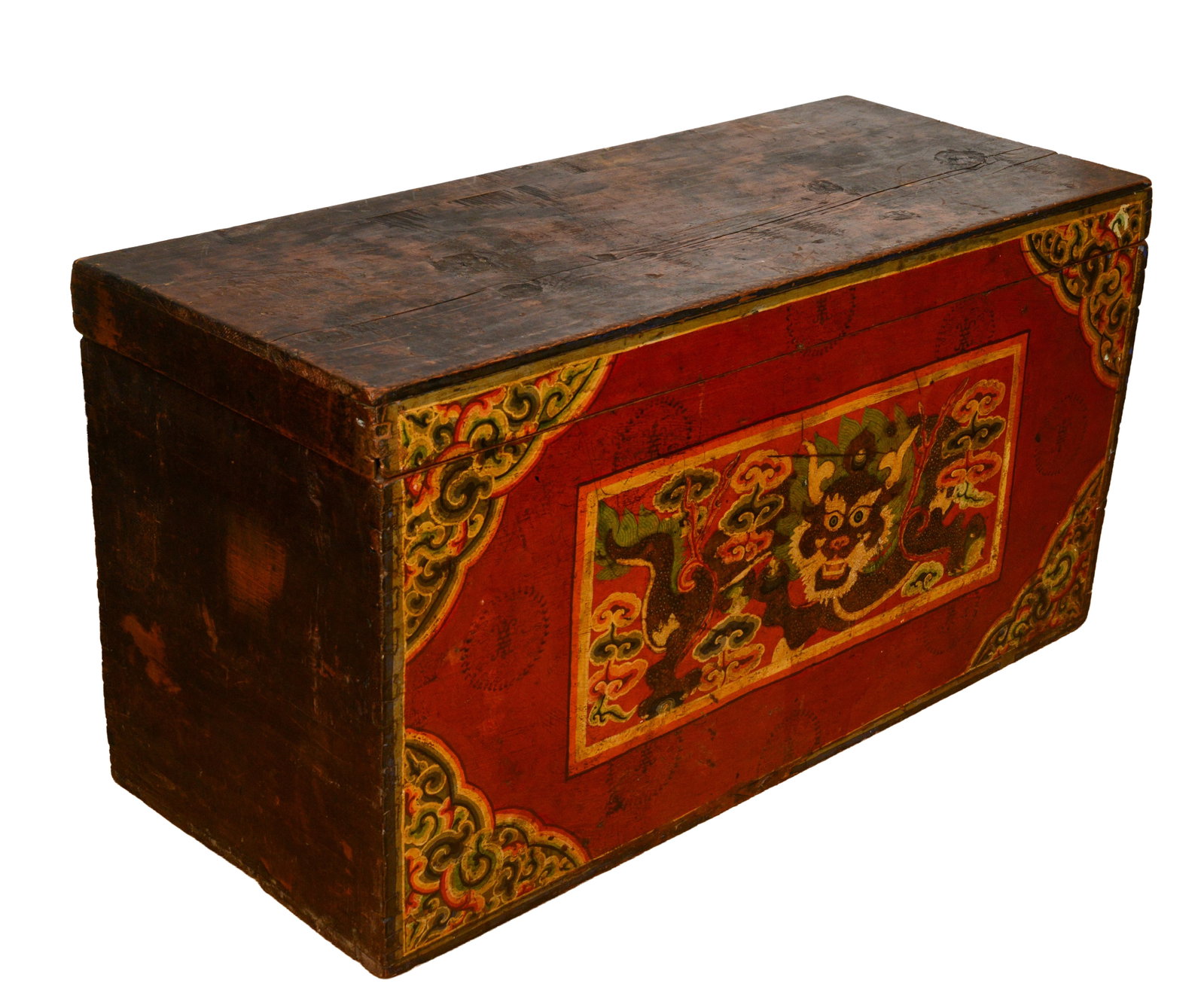 Large Tibetan Hand Painted Trunk. (1 of 4)