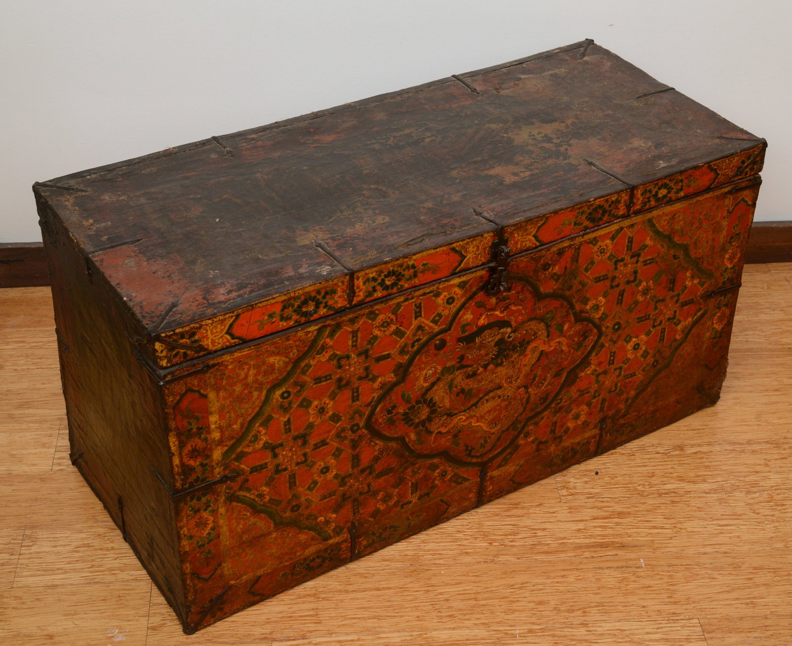 Tibetan Hand Painted Trunk. - 2