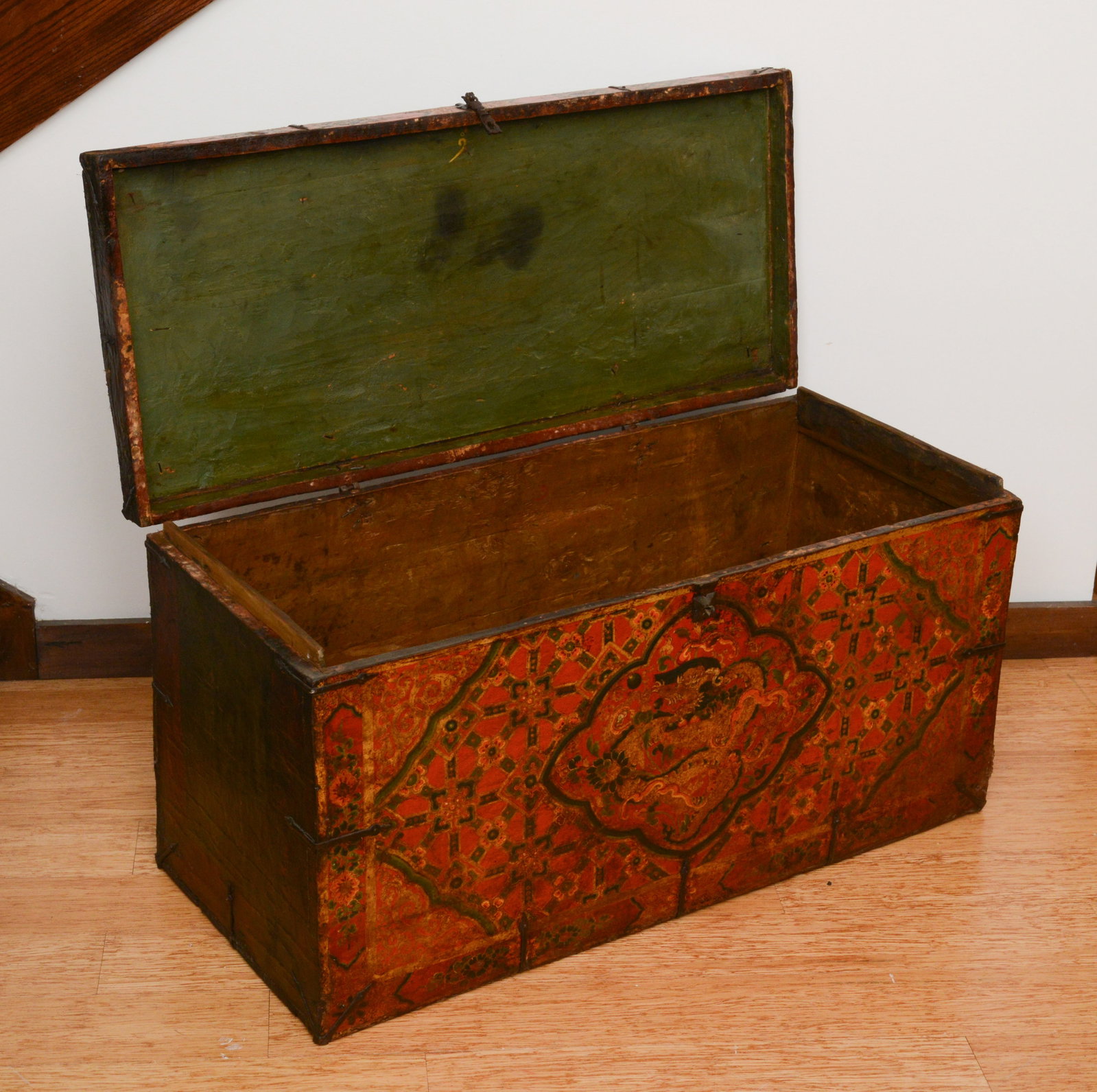 Tibetan Hand Painted Trunk. - 4