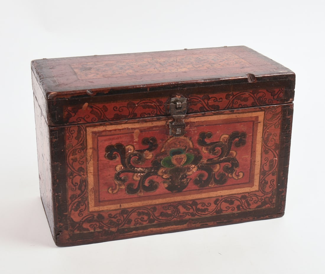 Two Tibetan Hand Painted Boxes. - 7