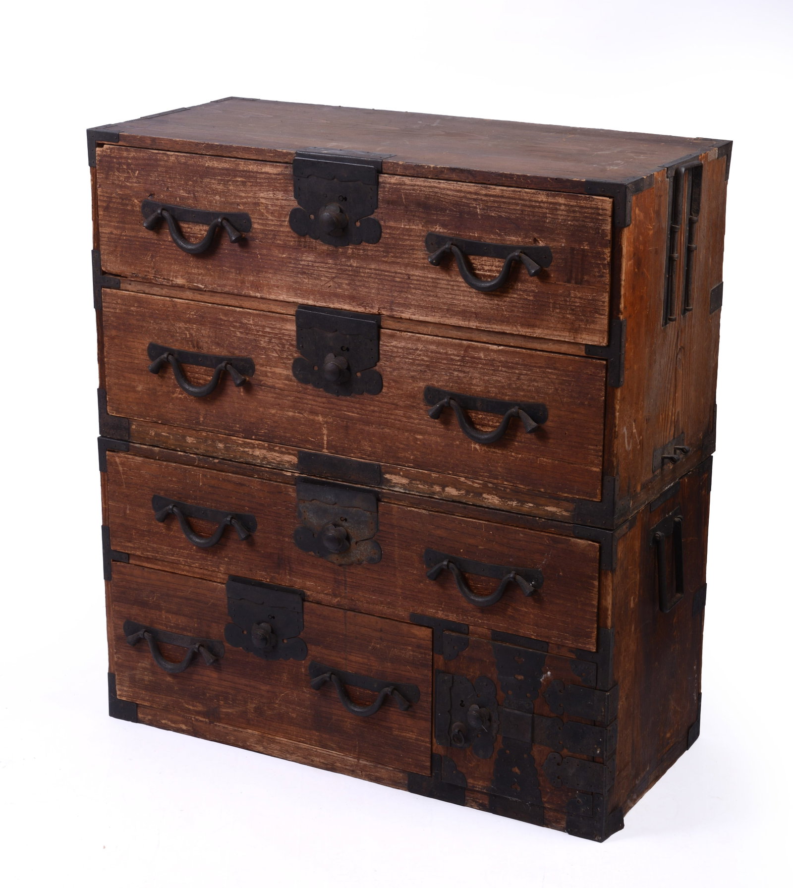 Chinese Wedding Chest.: Height 38 inches, width 35 inches, depth 15 inches. Some scratches.