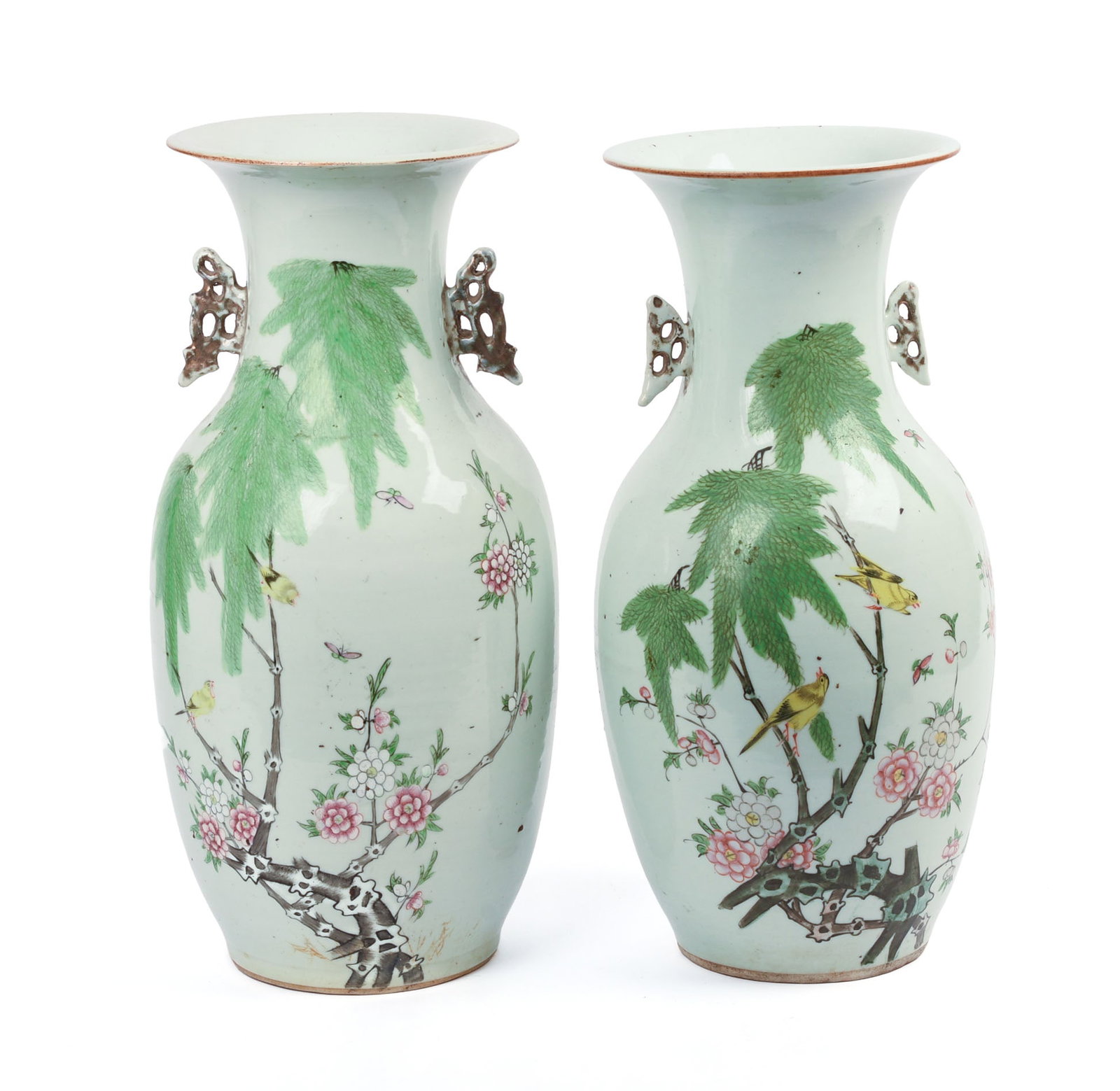 Pair of Chinese Floor Vases.: Height 16.5 inches, good condition.