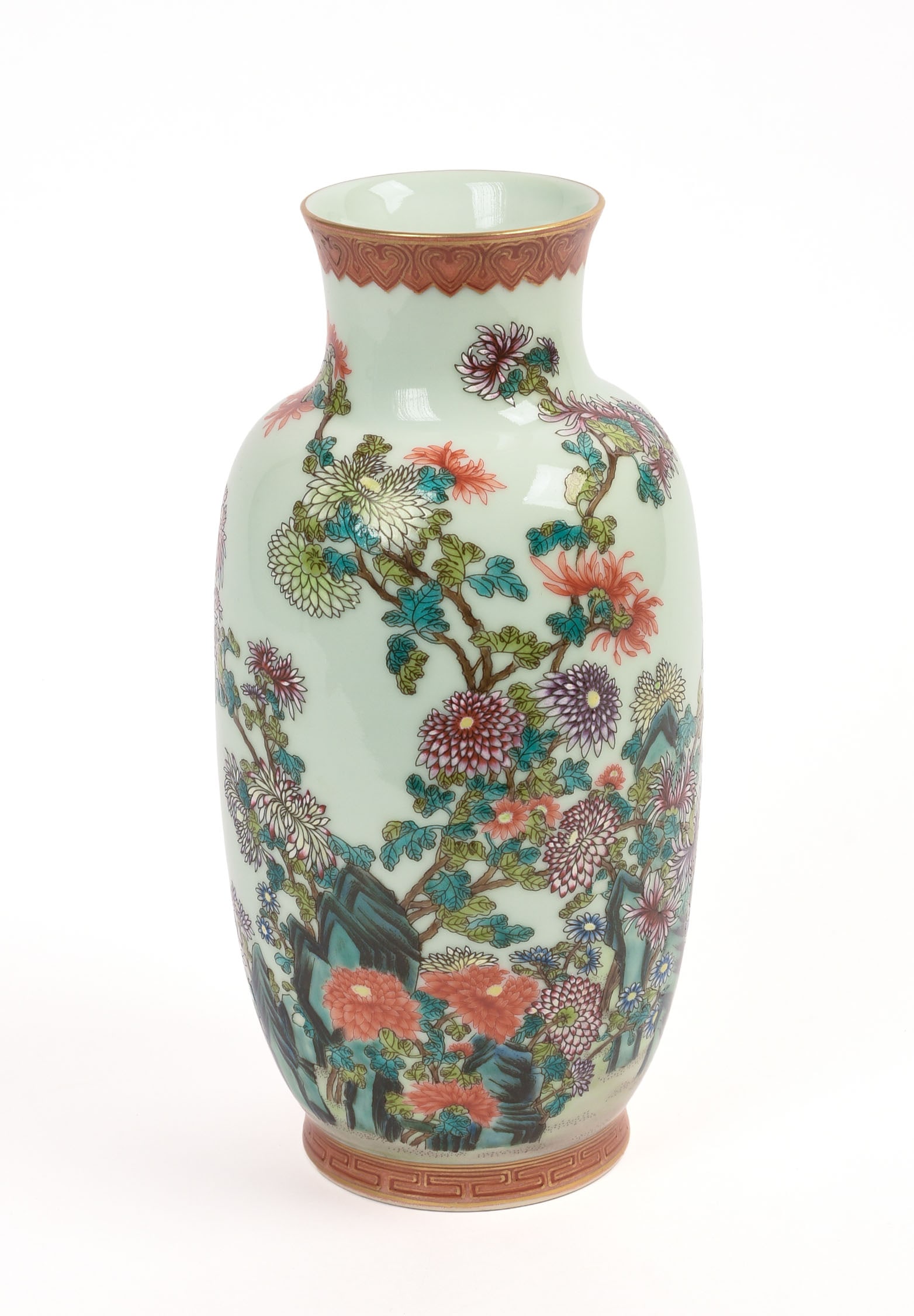 Chinese Vase With Floral Decoration. (1 of 5)