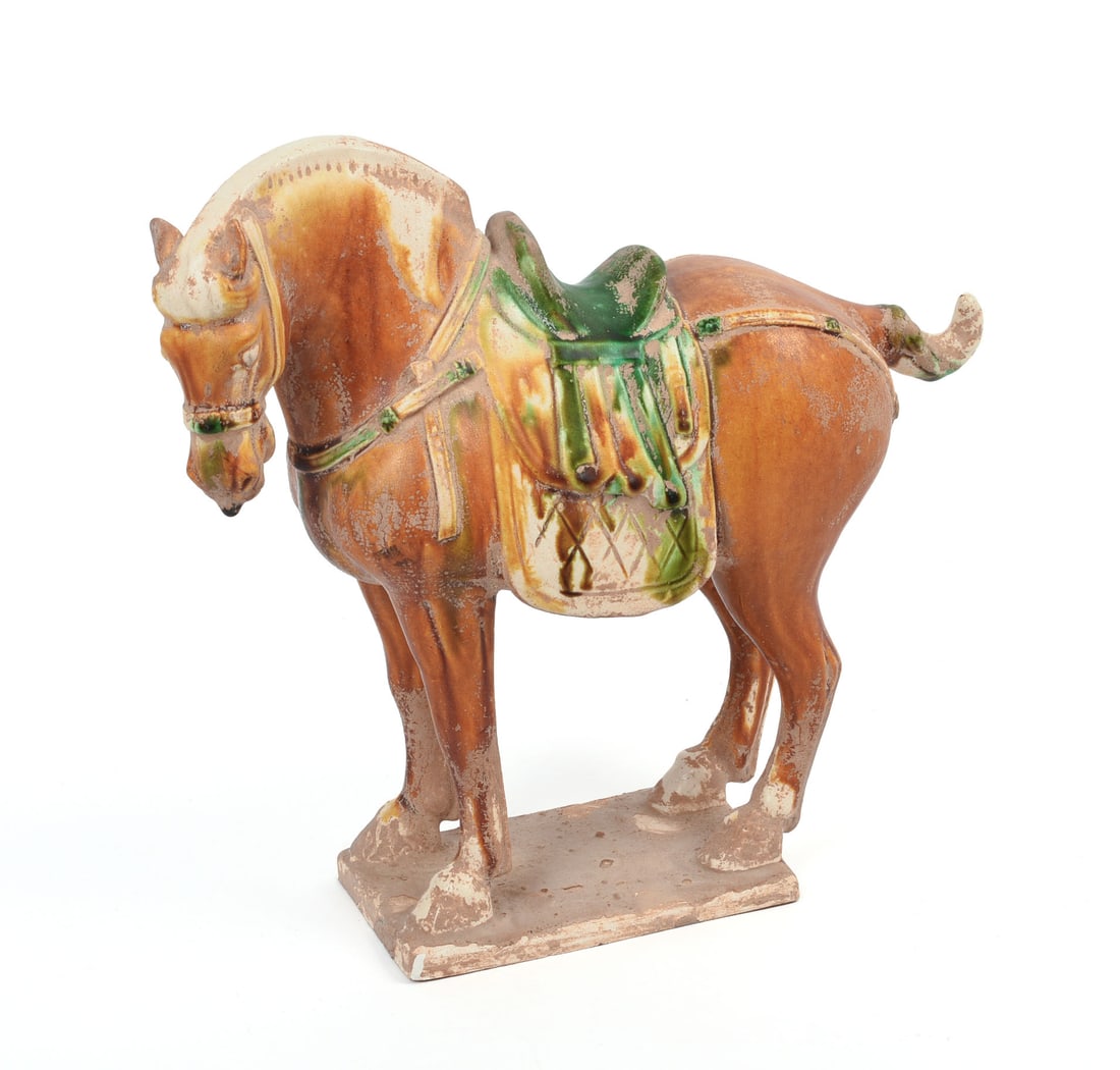 Tang Style Chinese Ceramic Horse.: Height 10.5 inches.