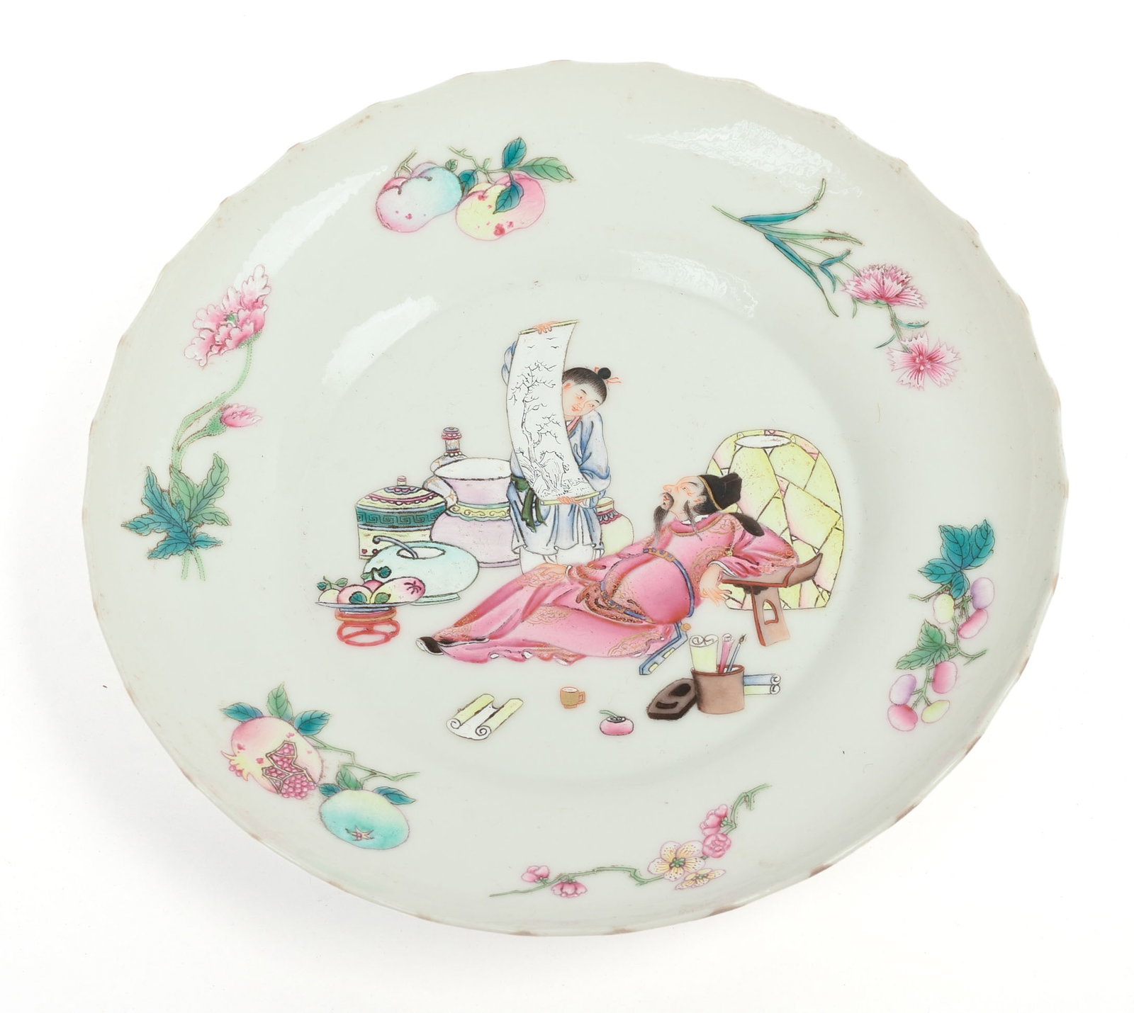 Chinese Porcelain Bowl With Scholar.: Diameter 7.25 inches. Good condition.