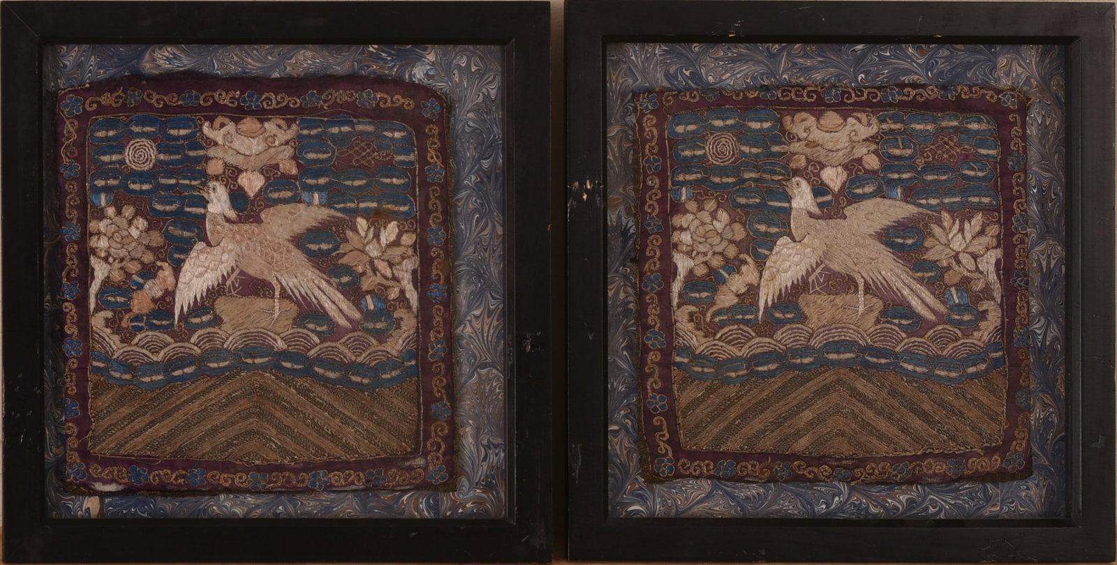 Pair of Chinese Embroidered Rank Badges. (1 of 3)