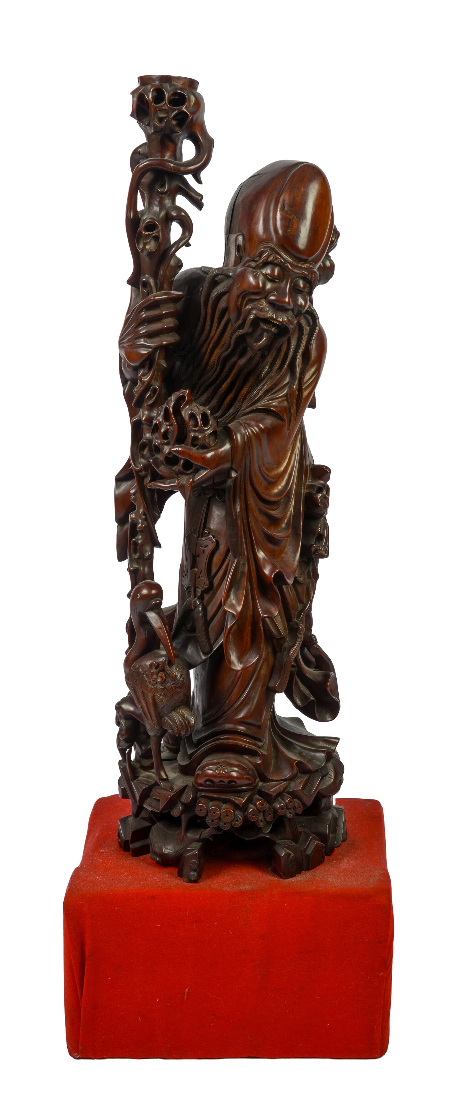 Carved Chinese Hardwood Sculpture of a Scholar. (1 of 3)