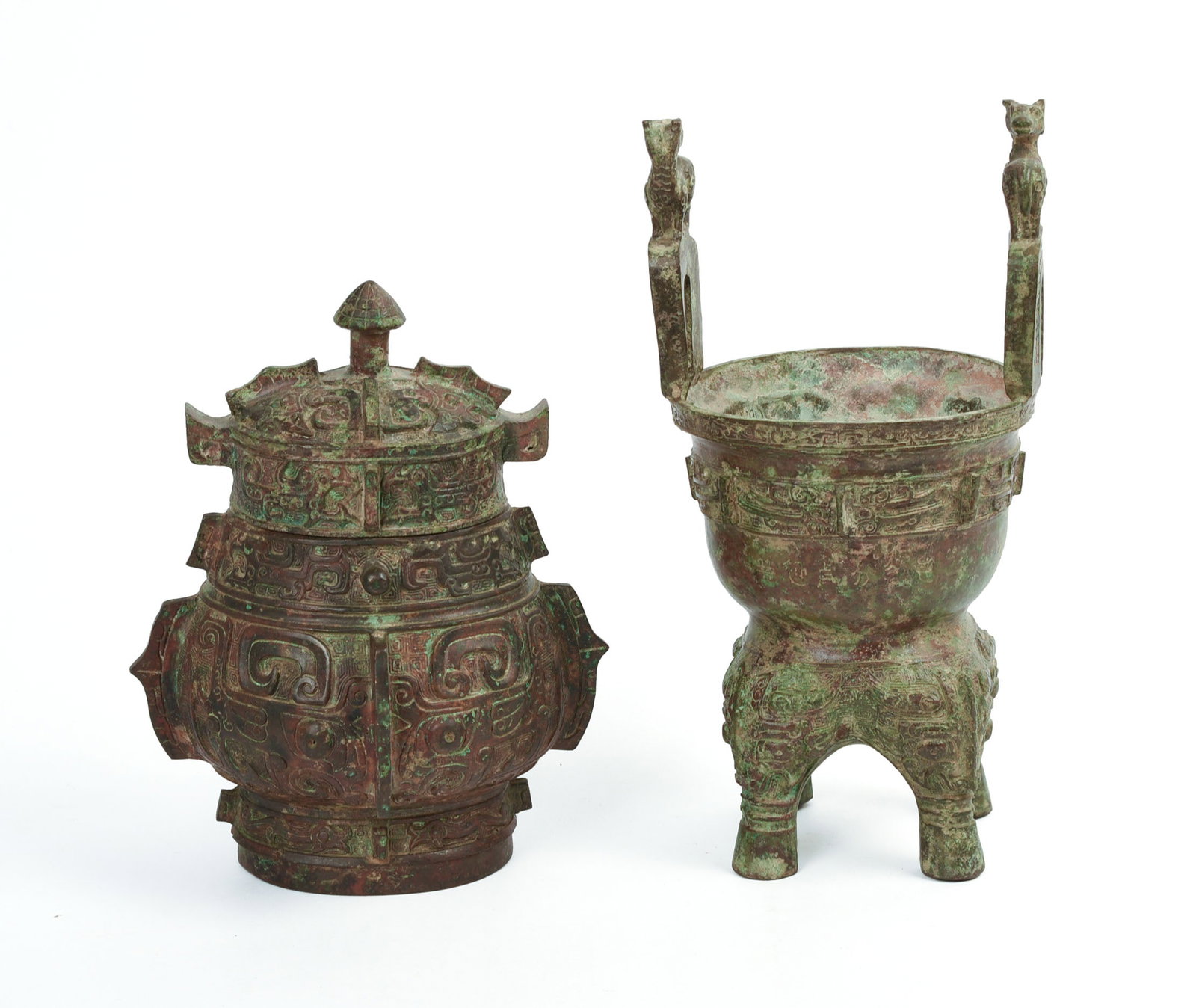 Two Chinese Archaic Style Bronze Vessels. (1 of 5)