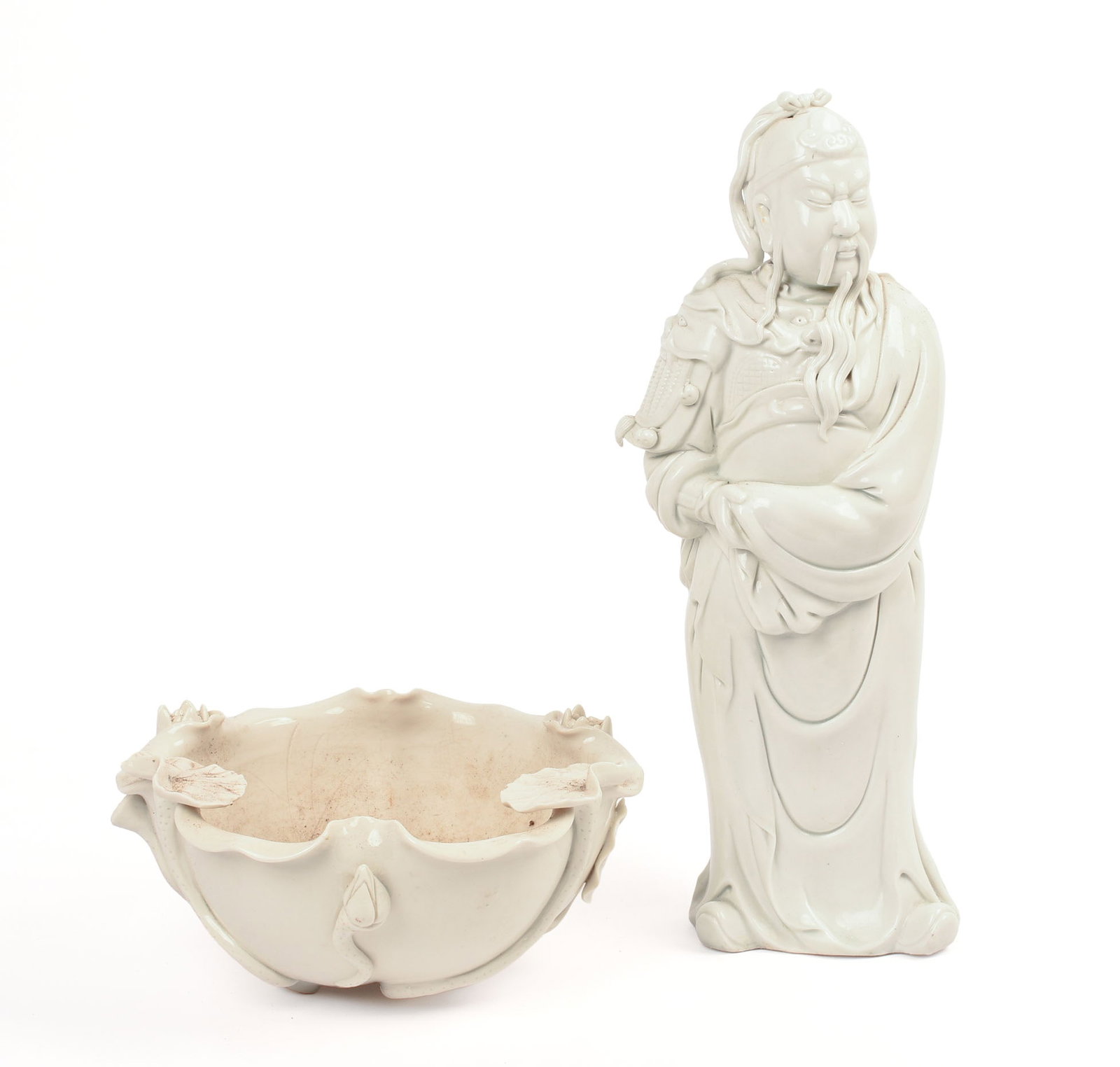 Chinese Blanc De Chine Figure and a Bowl. (1 of 9)