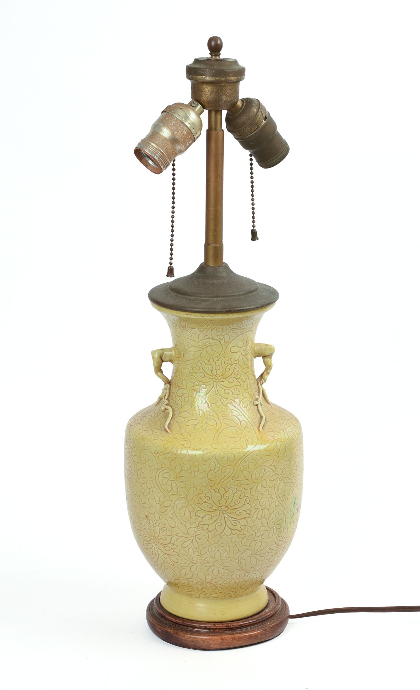 Chinese Yellow Ground Table Lamp. (1 of 4)
