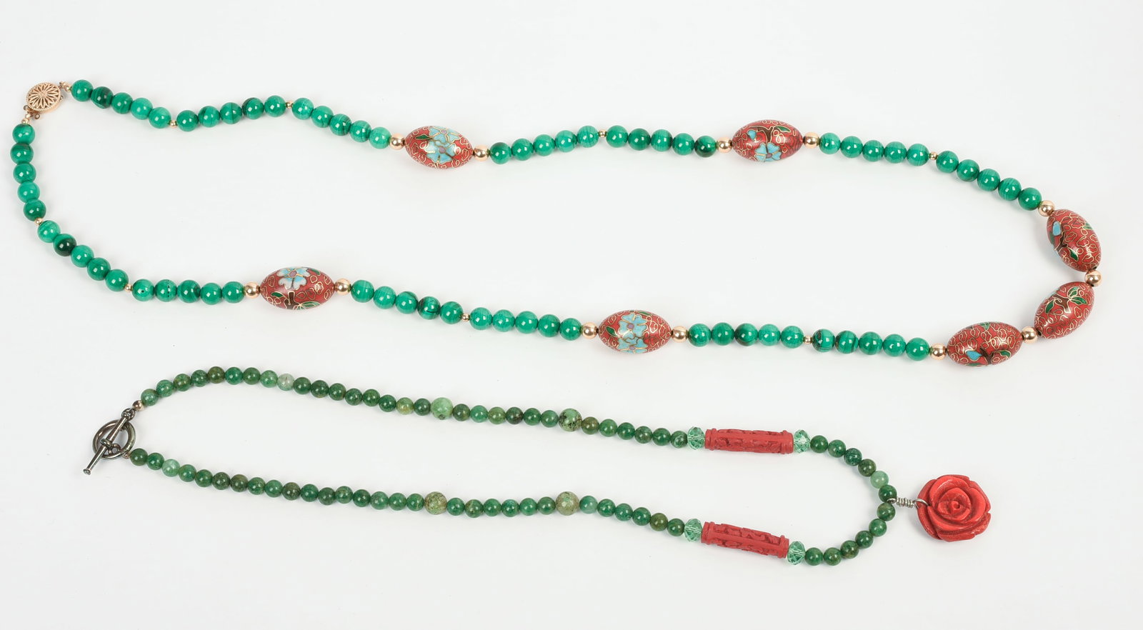 Two Chinese Beaded Necklaces. - 2