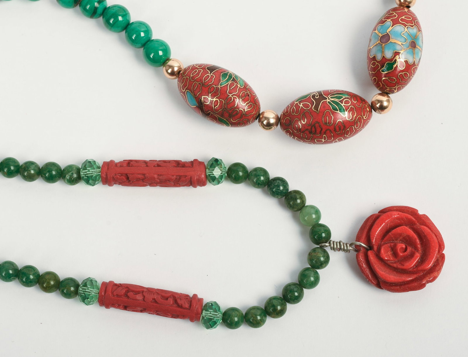 Two Chinese Beaded Necklaces. - 3
