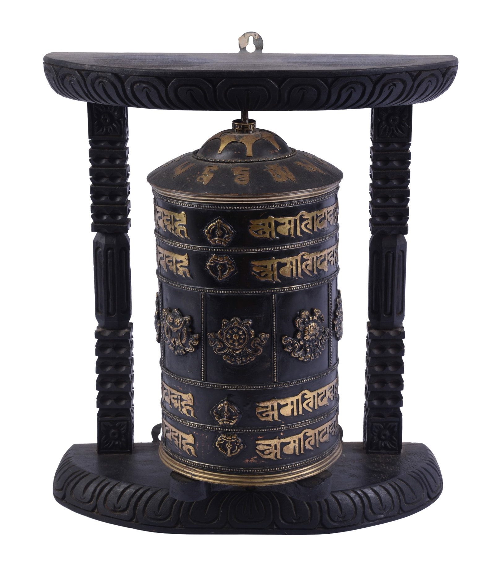 Tibetan Prayer Wheel.: Height 16 inches.