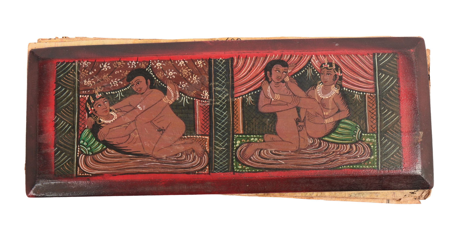 Collection of Erotic Illustrations.: Probably Nepali, 4 x 10 inches.