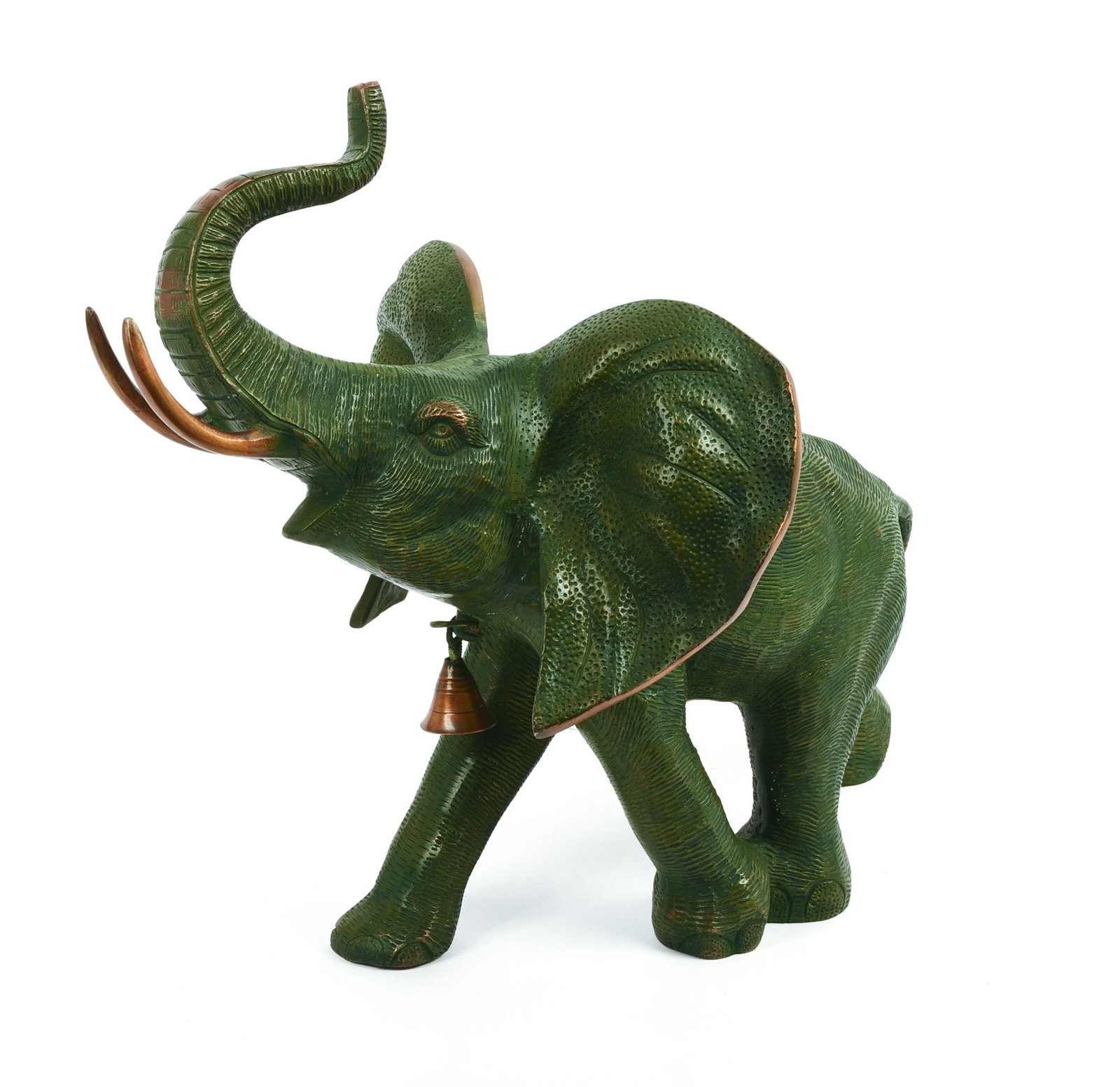 Asian Cast Patinated Bronze Elephant.: Length 16 inches.
