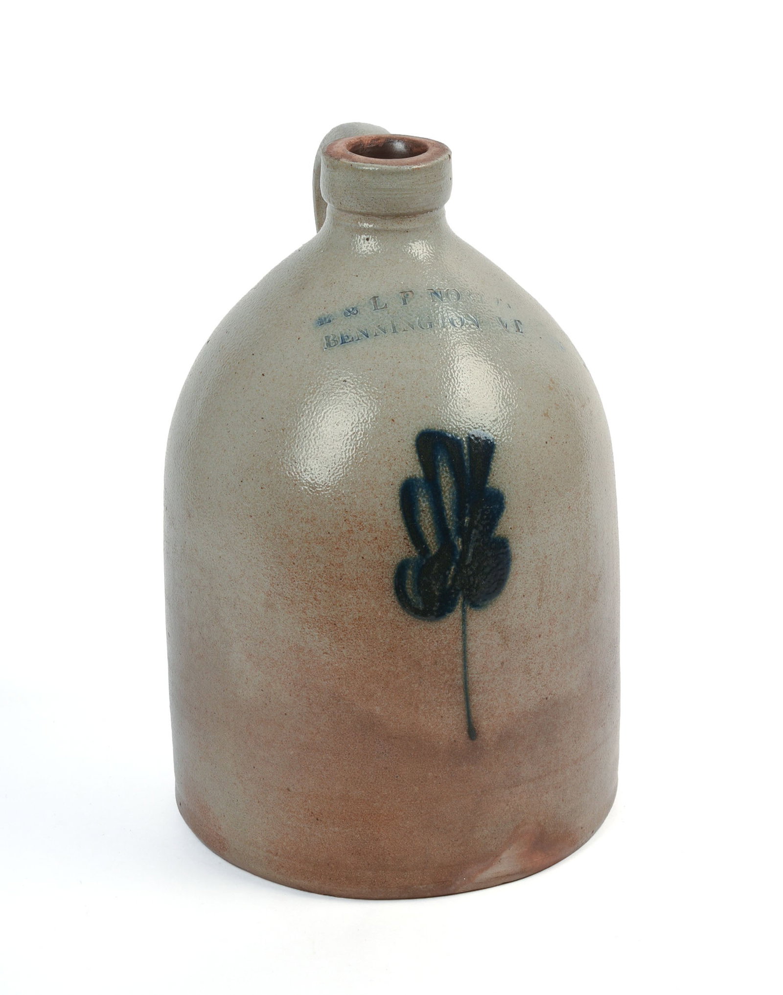 E. & L.P. Norton Stoneware Jug With Floral Decoration.: Height 11 inches. Very good condition.