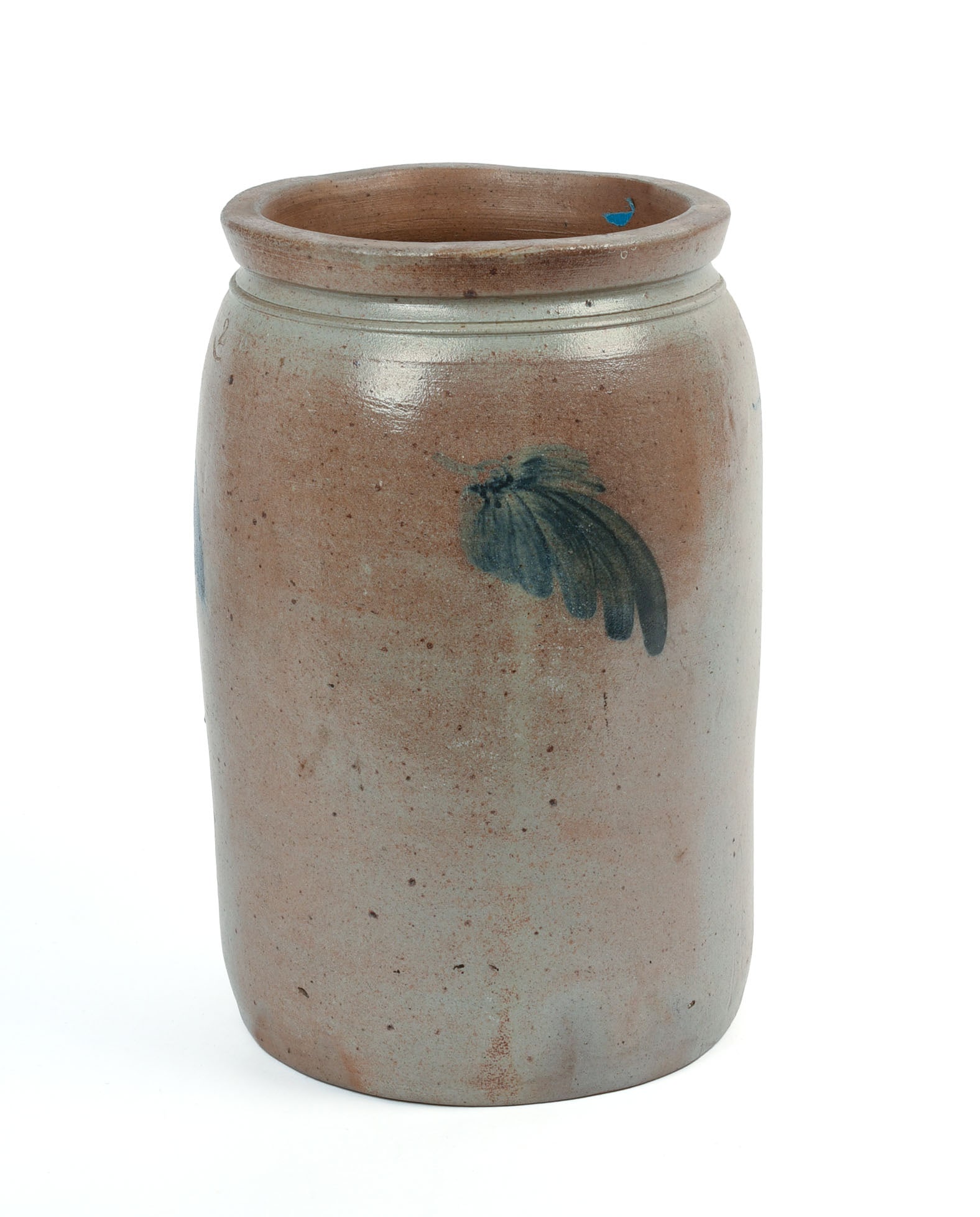 Stoneware Crock With Cobalt Blue Decoration. (1 of 7)