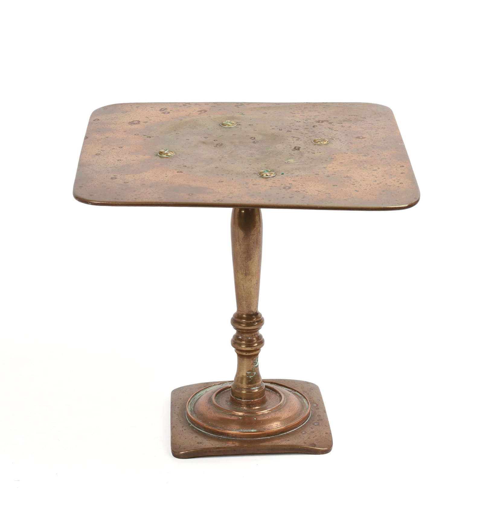 18th C Brass Compote/Stand.: Height 8 inches, diameter 9 inches.
