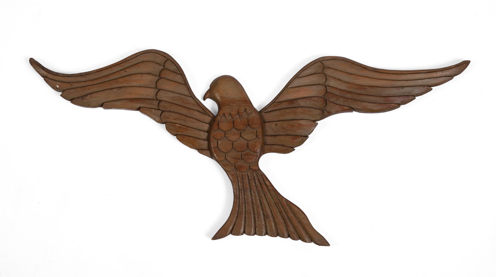 Carved Wooden Dove by C.M. Ela, 1965.: 26 x 11 inches. Signed and dated on back.