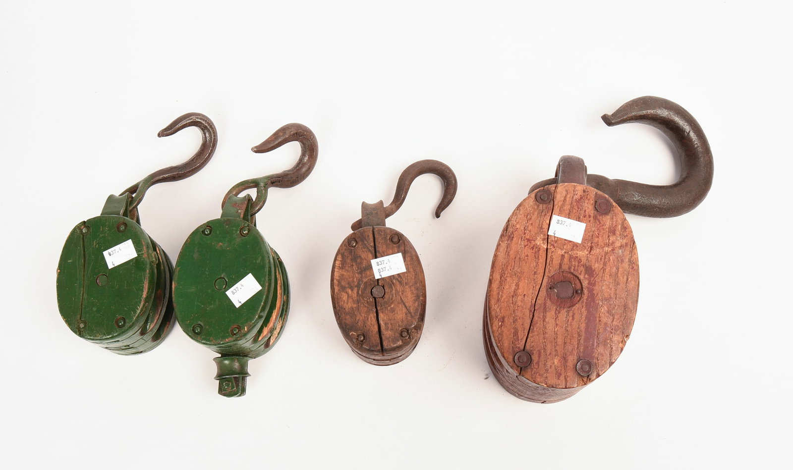 Four Antique Pulleys. - 3