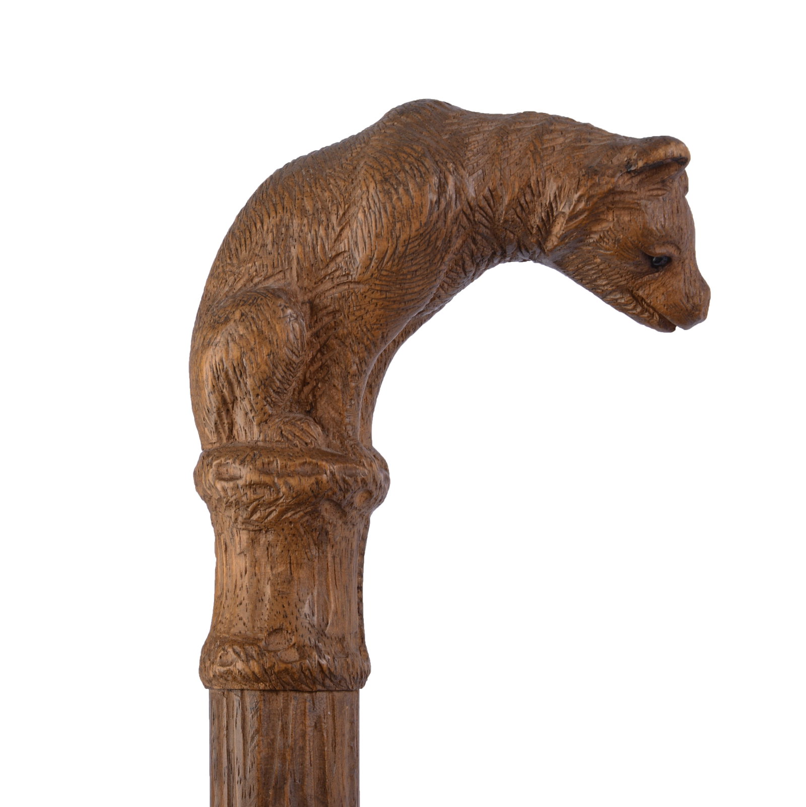 Black Forest Carved Bear Walking Stick: Length 36 inches.