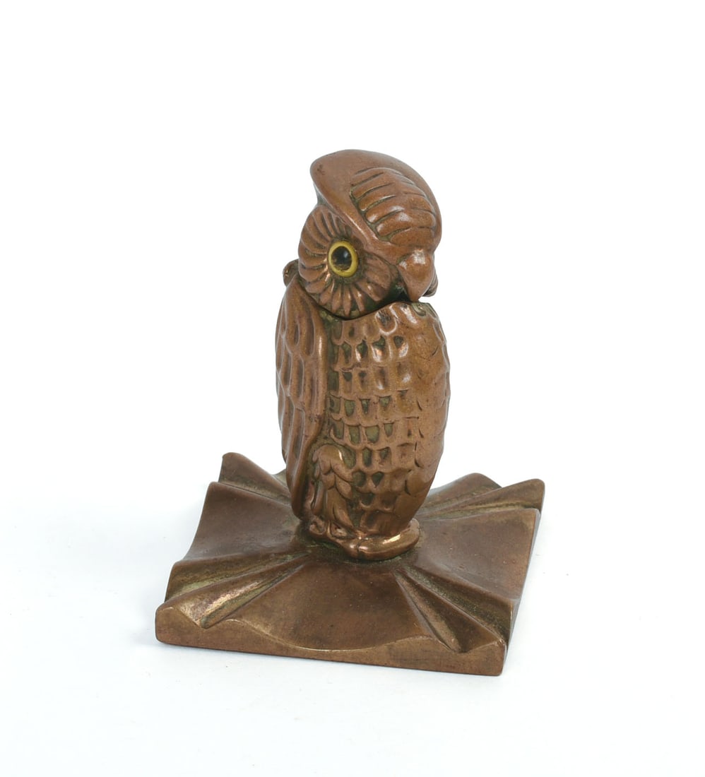 Unusual Bronze Owl Match Safe (1 of 5)
