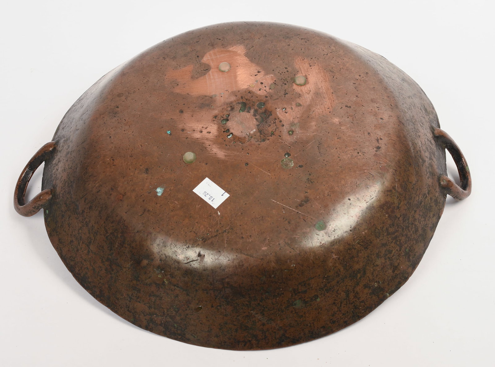 Early Copper Two Handled Pan. - 4