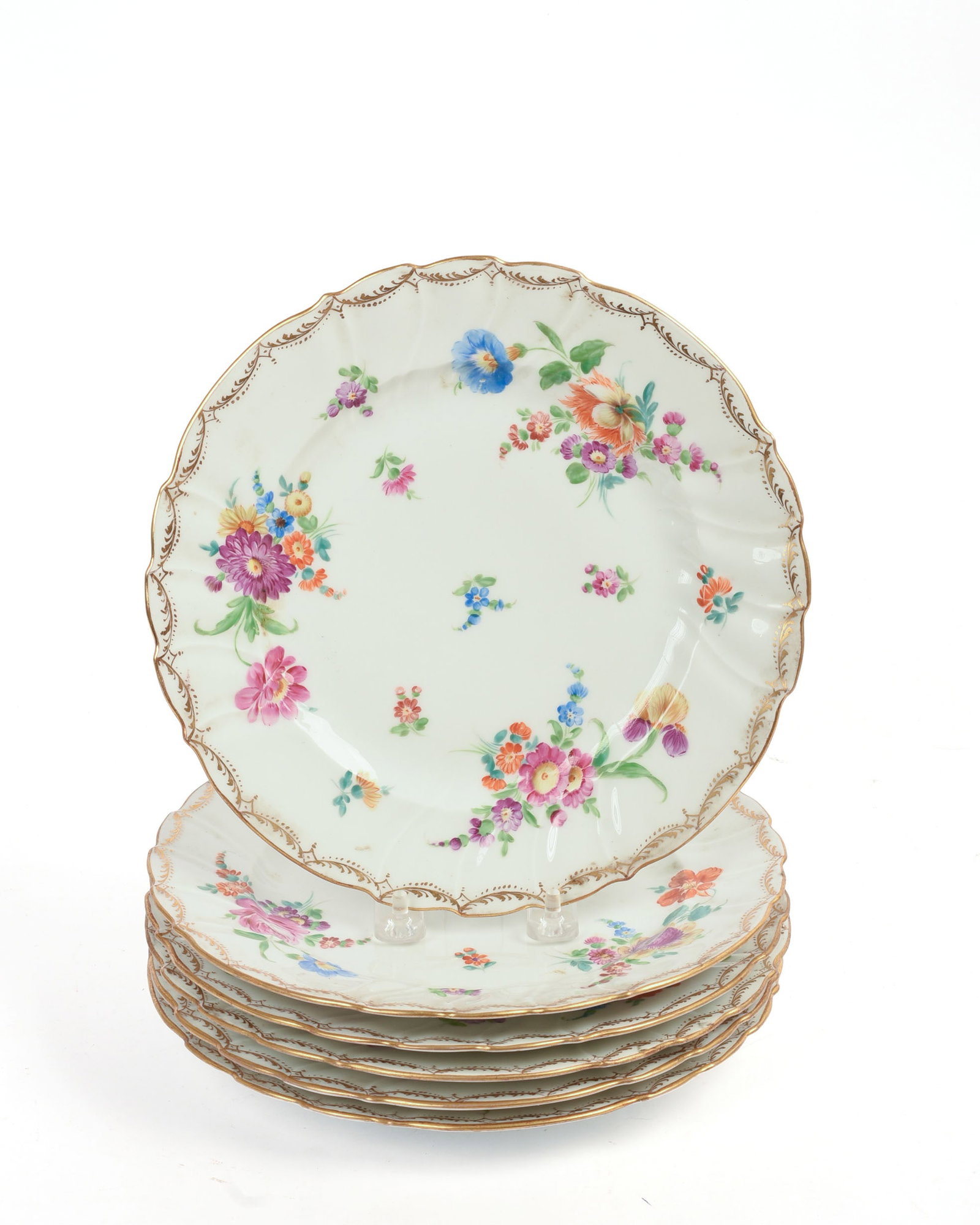 Six Dresden Porcelain Dinner Plates (1 of 4)