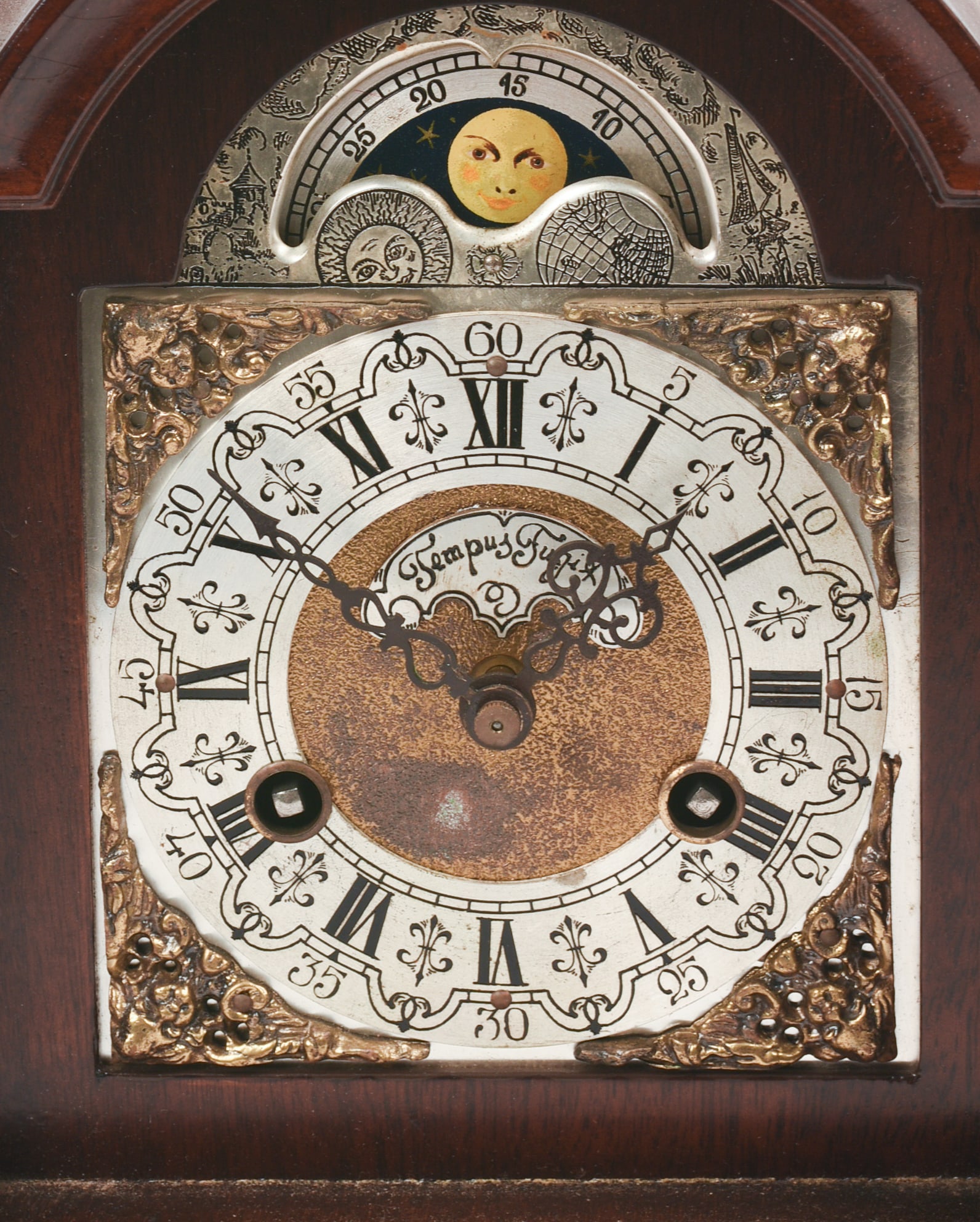 Moon Phase Mantle Clock. - 2