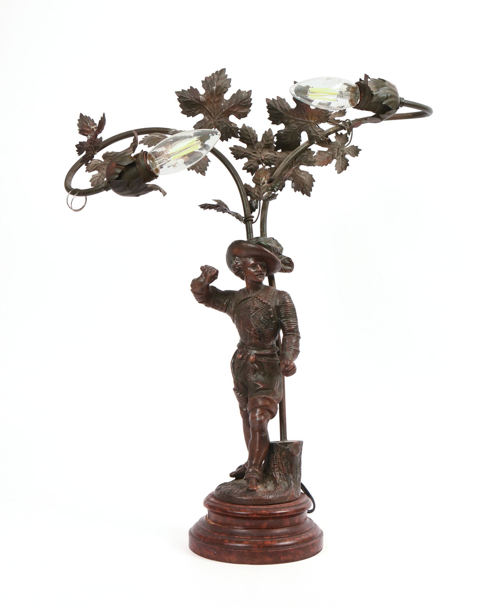 Figural Bell Metal Lamp. (1 of 4)