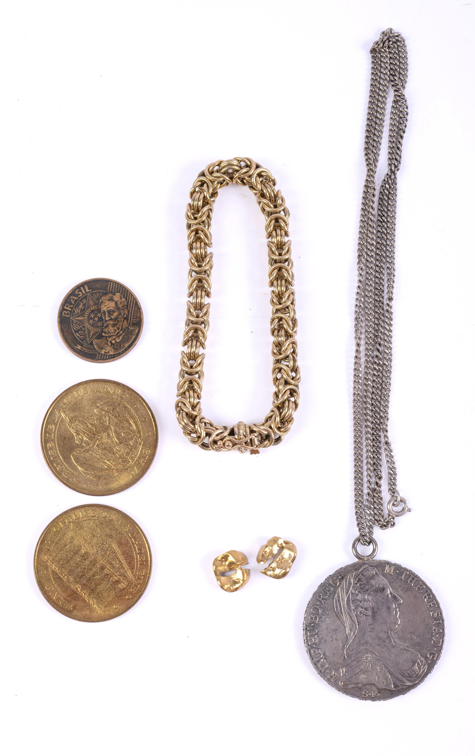 Assortment of Coins, Coin Jewelry, and Gold Jewelry. (1 of 6)