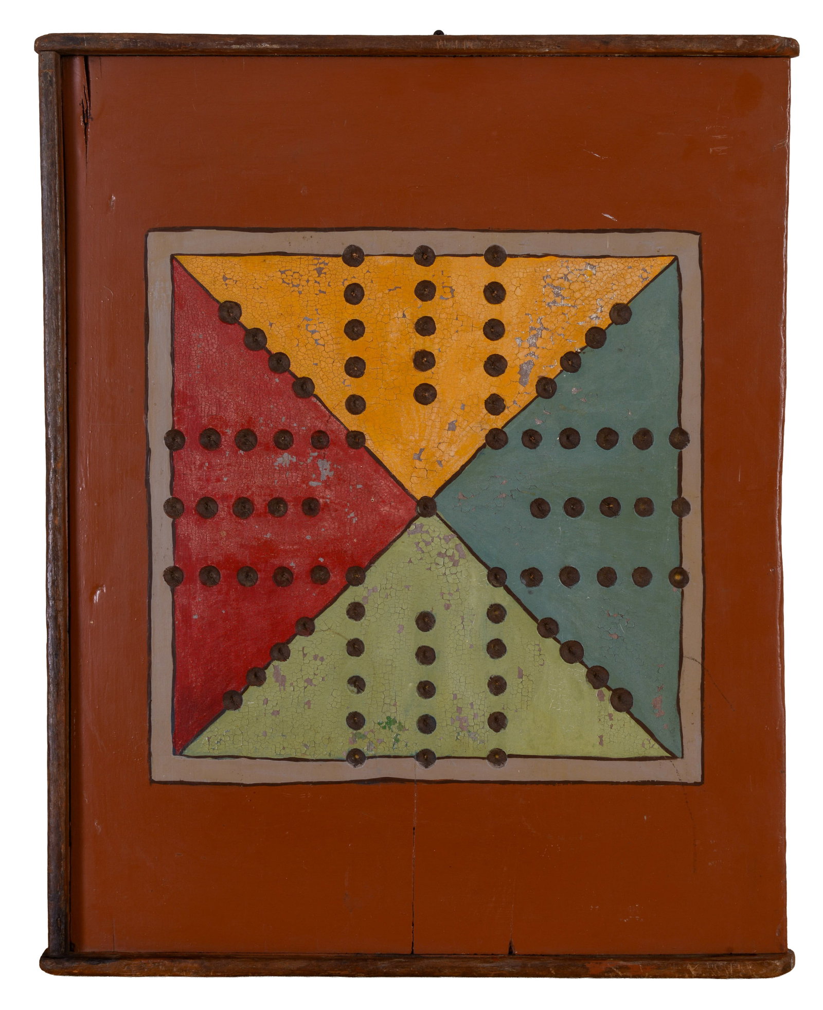 Folk Art Painted Game Board.: 27 x 22 inches.