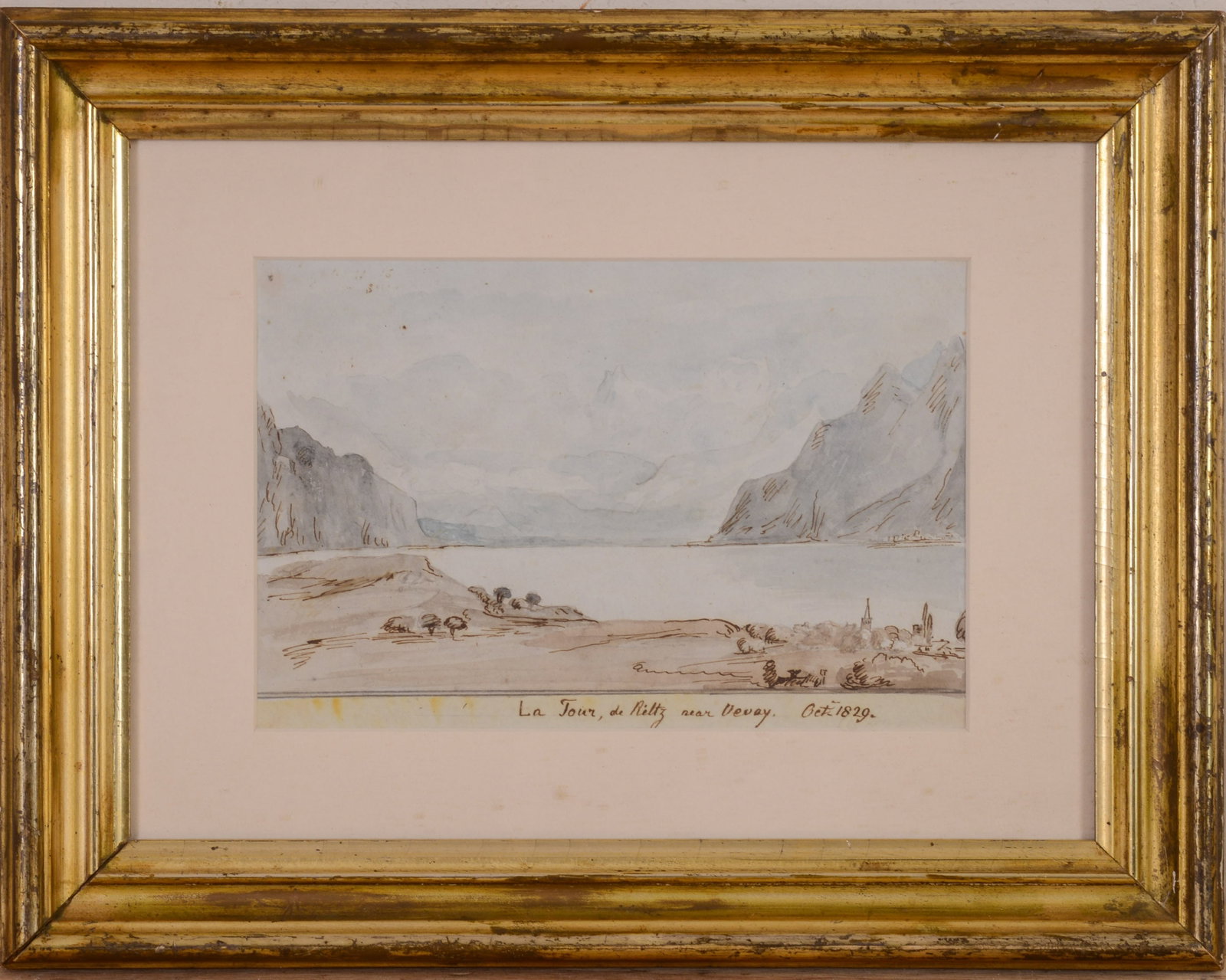 1829 French Watercolor. (1 of 3)
