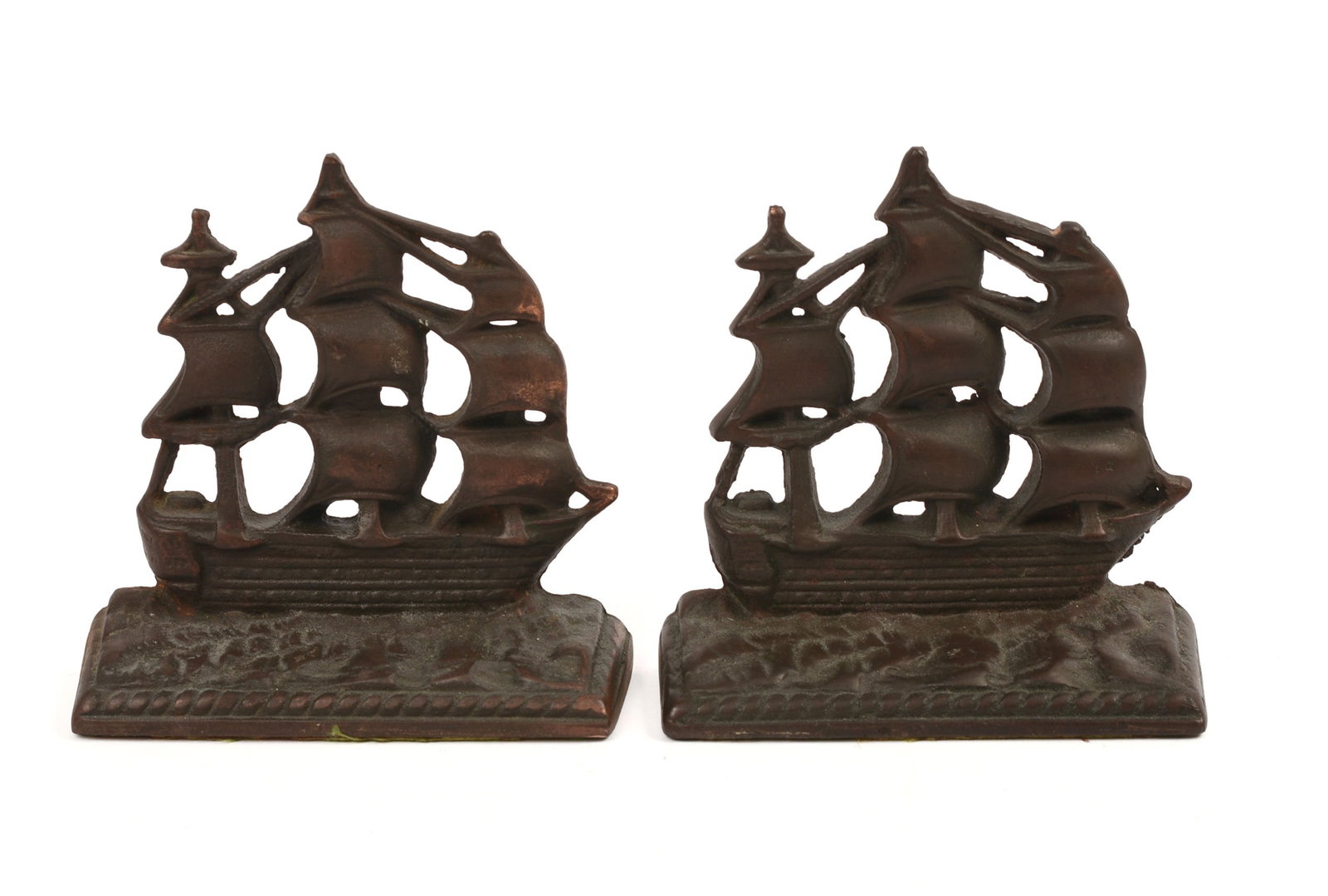 Pair of Old Ironsides Bookends.: Height 5 inches.