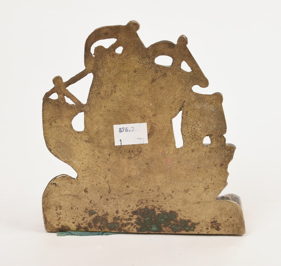 Brass Ship Doorstop. - 2