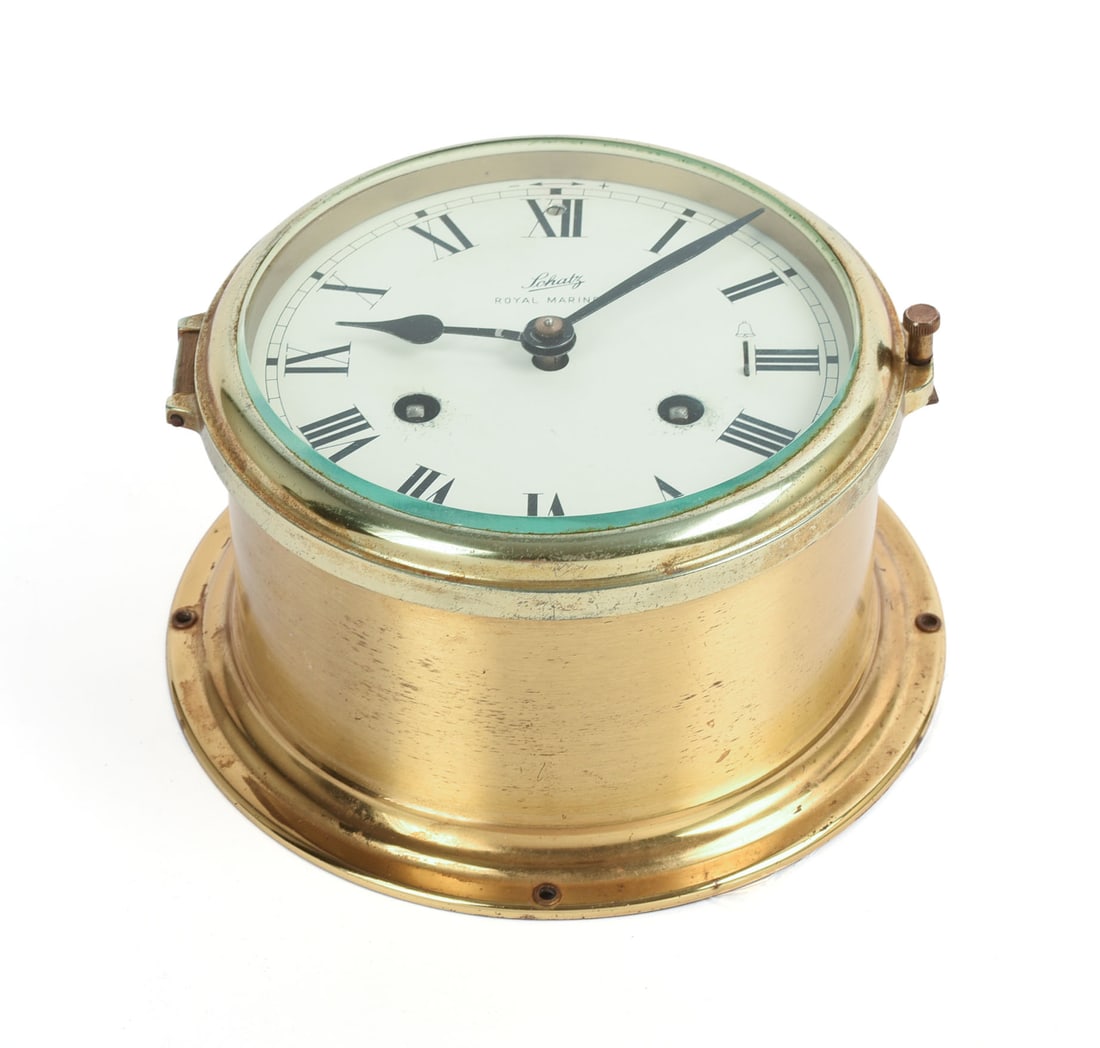 Schatz Royal Mariner Ship's Bell Clock.: Diameter 6.5 inches. Good condition, not tested for operation.