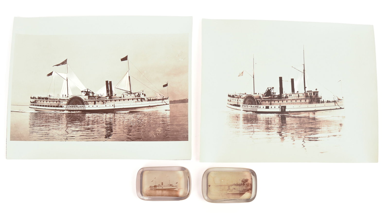 Two Photographs of the Steamer Cumberland and Two Paperweight. (1 of 6)