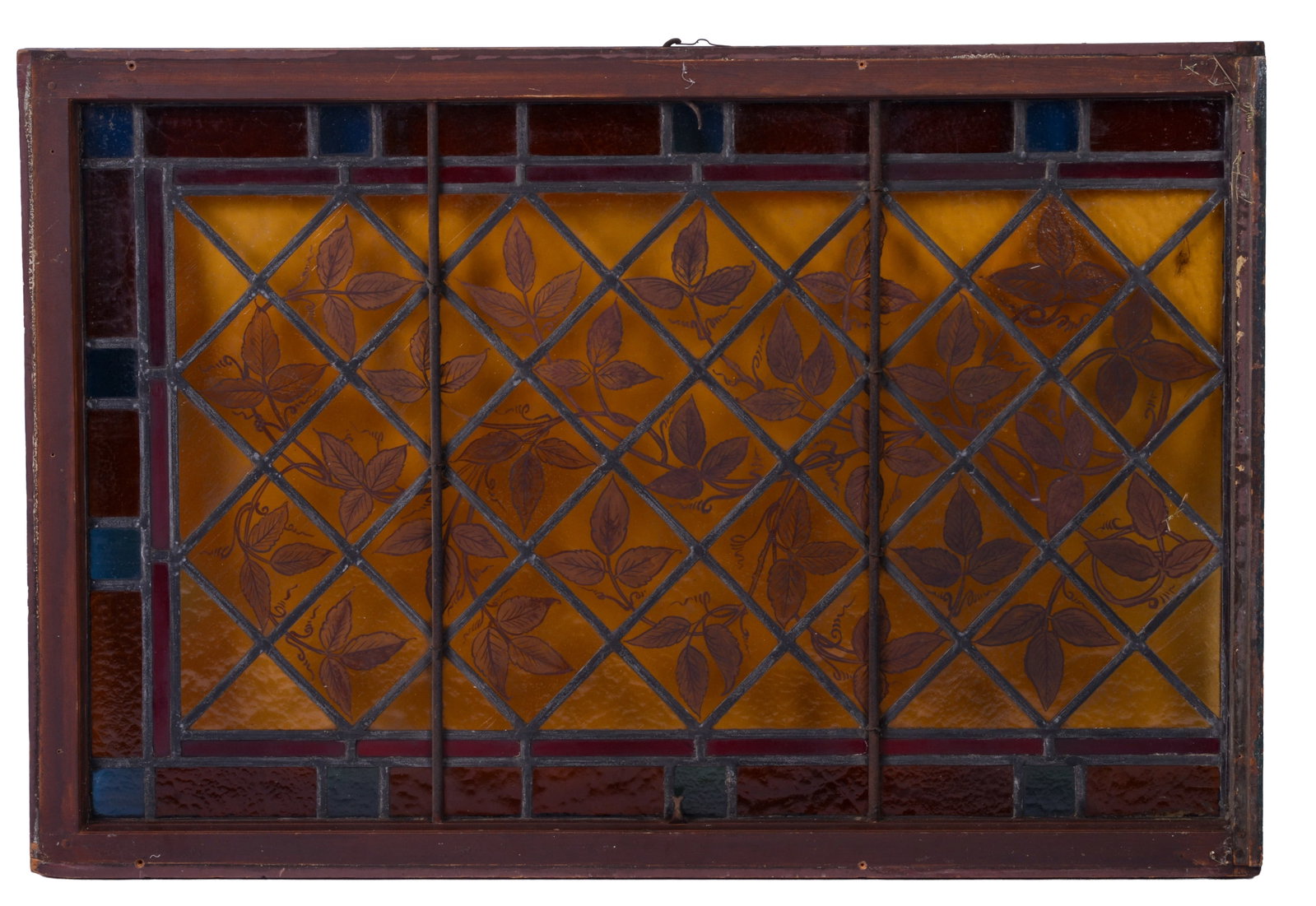 Stained Glass Window With Leaf Design. (1 of 2)