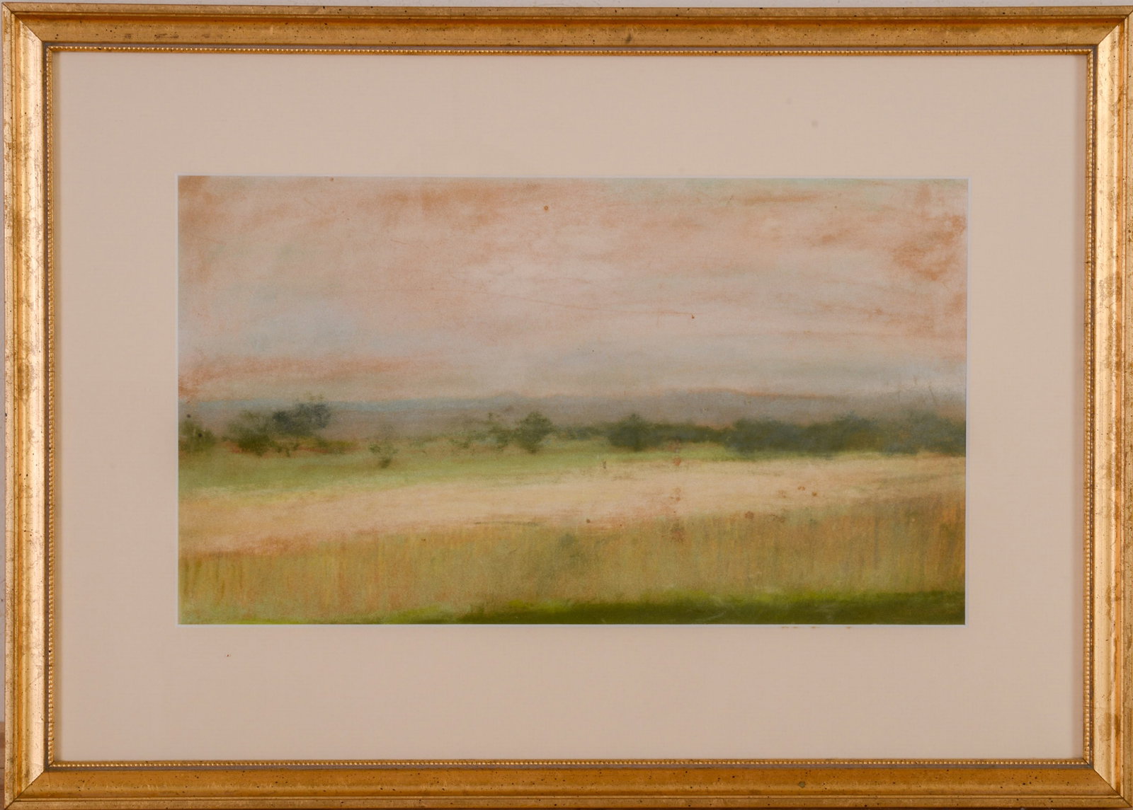 19th Century Massachusetts Pastel Landscape.: 7 x 13 inches, sight. Note on verso reads "This picture was purchased March 20, 1923 at the residence of the late Mrs. Harriet Beecher Stowe, Forest Street, Hartform, from Miss Caroline Hansel. Given